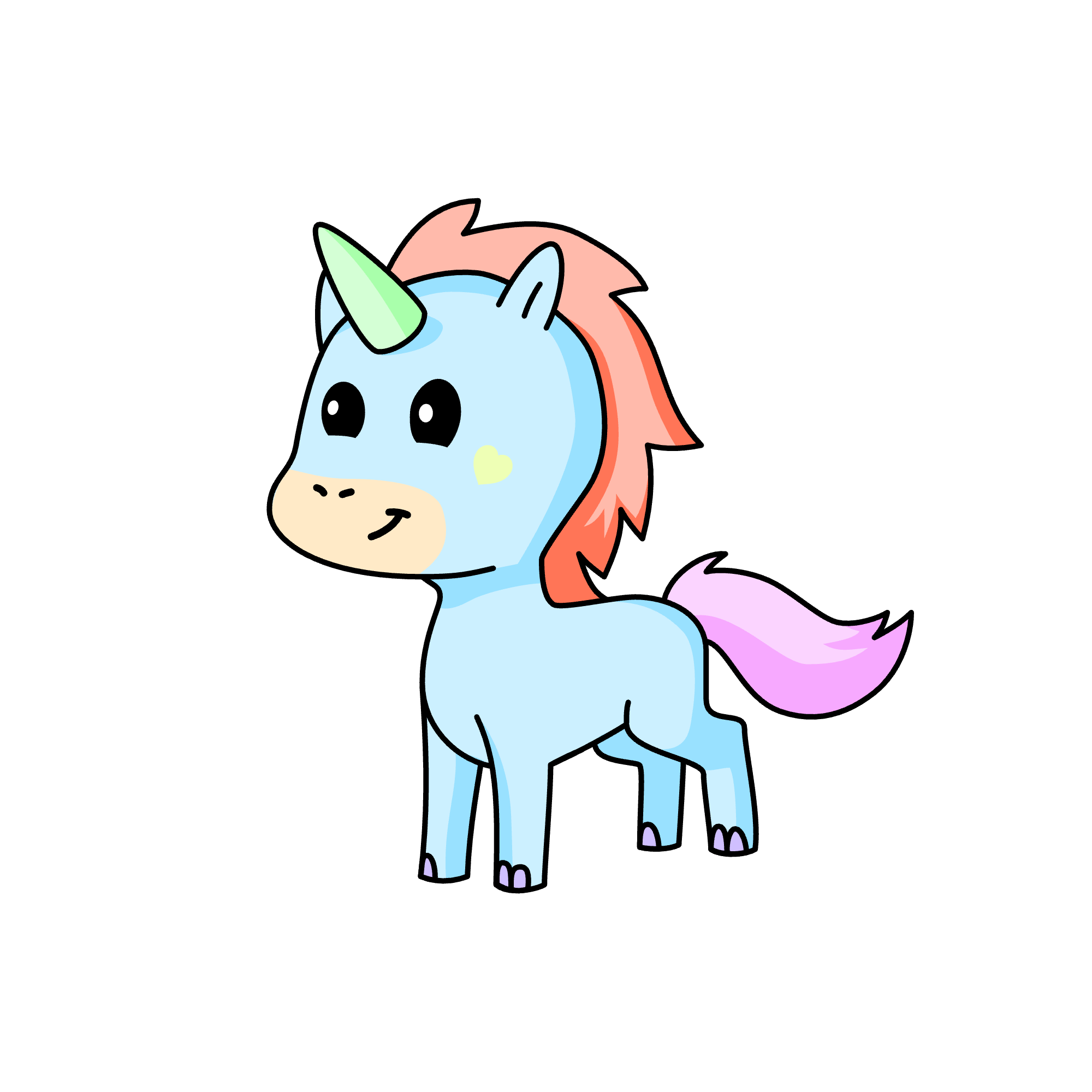 Rainbow glitter shine, the unicorn