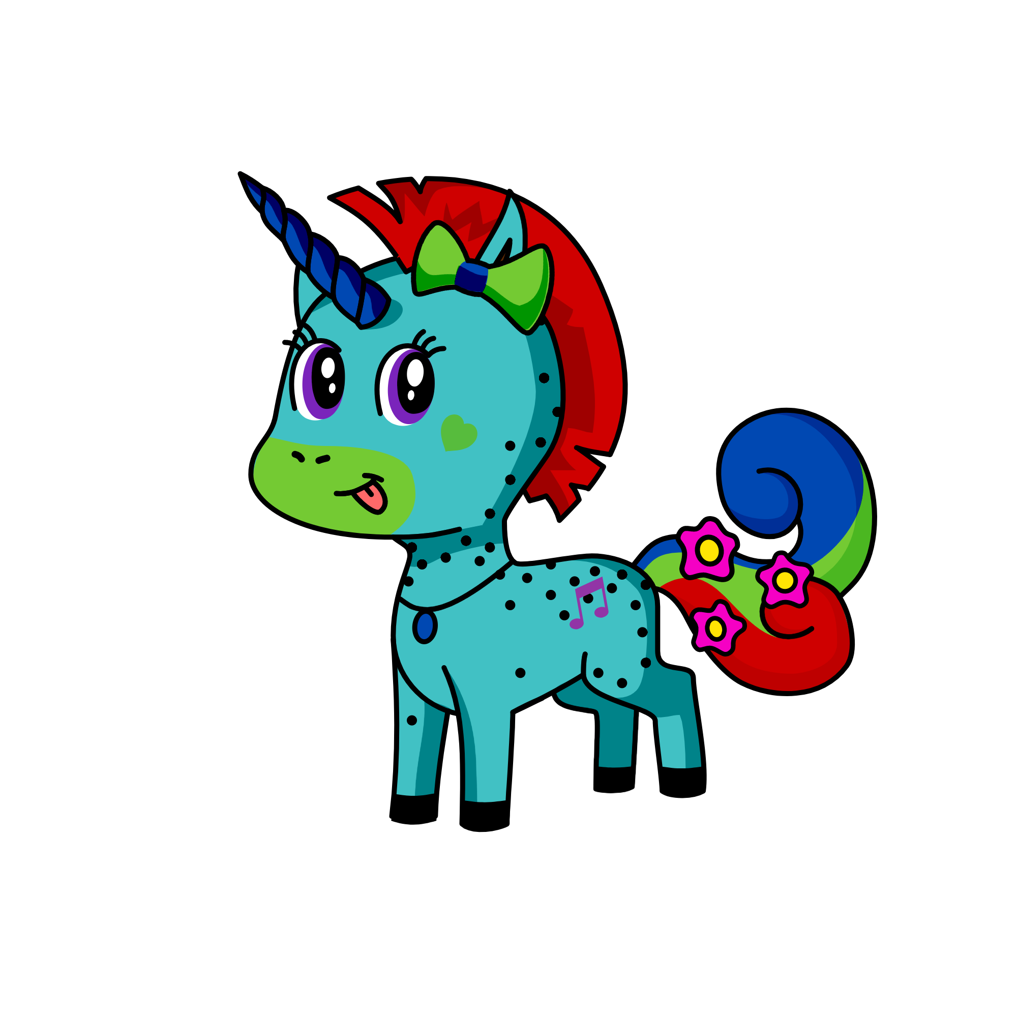 happy , the unicorn