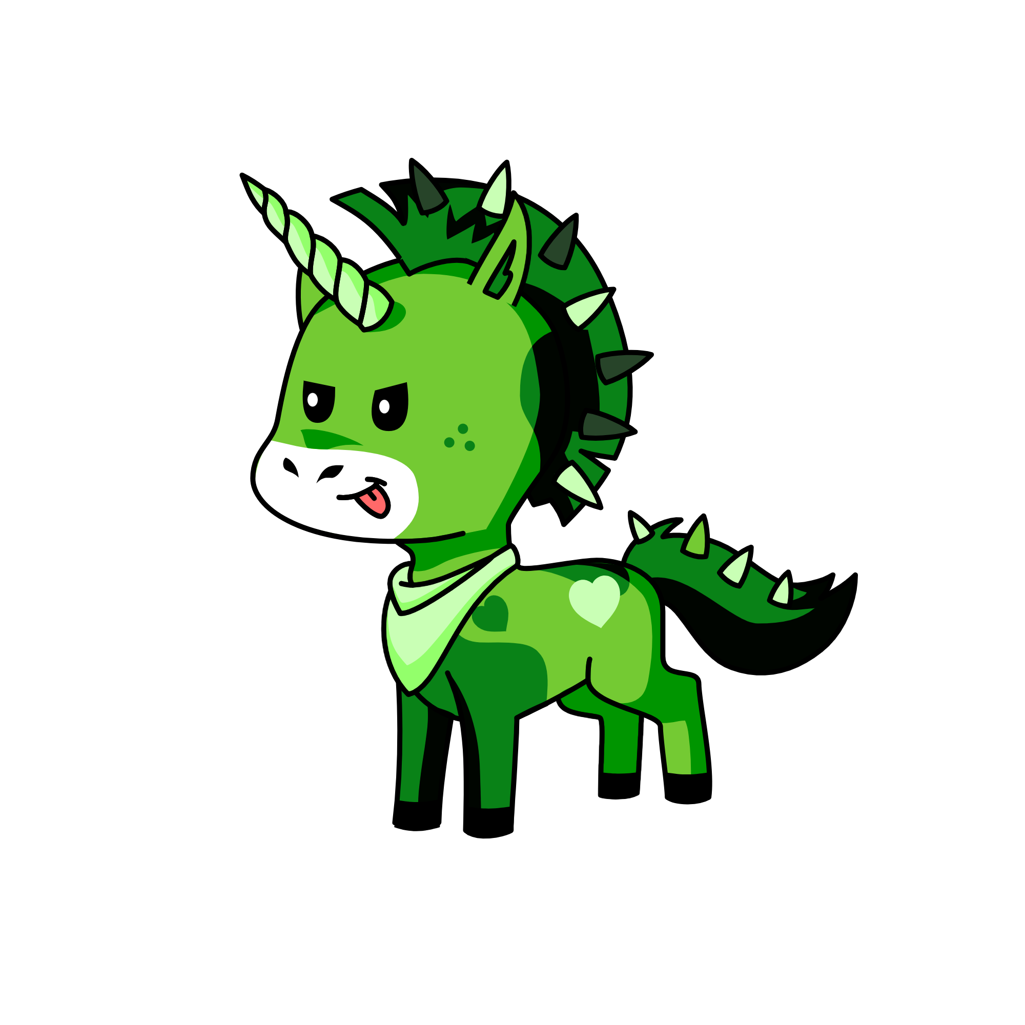 Greeny Boi, the unicorn