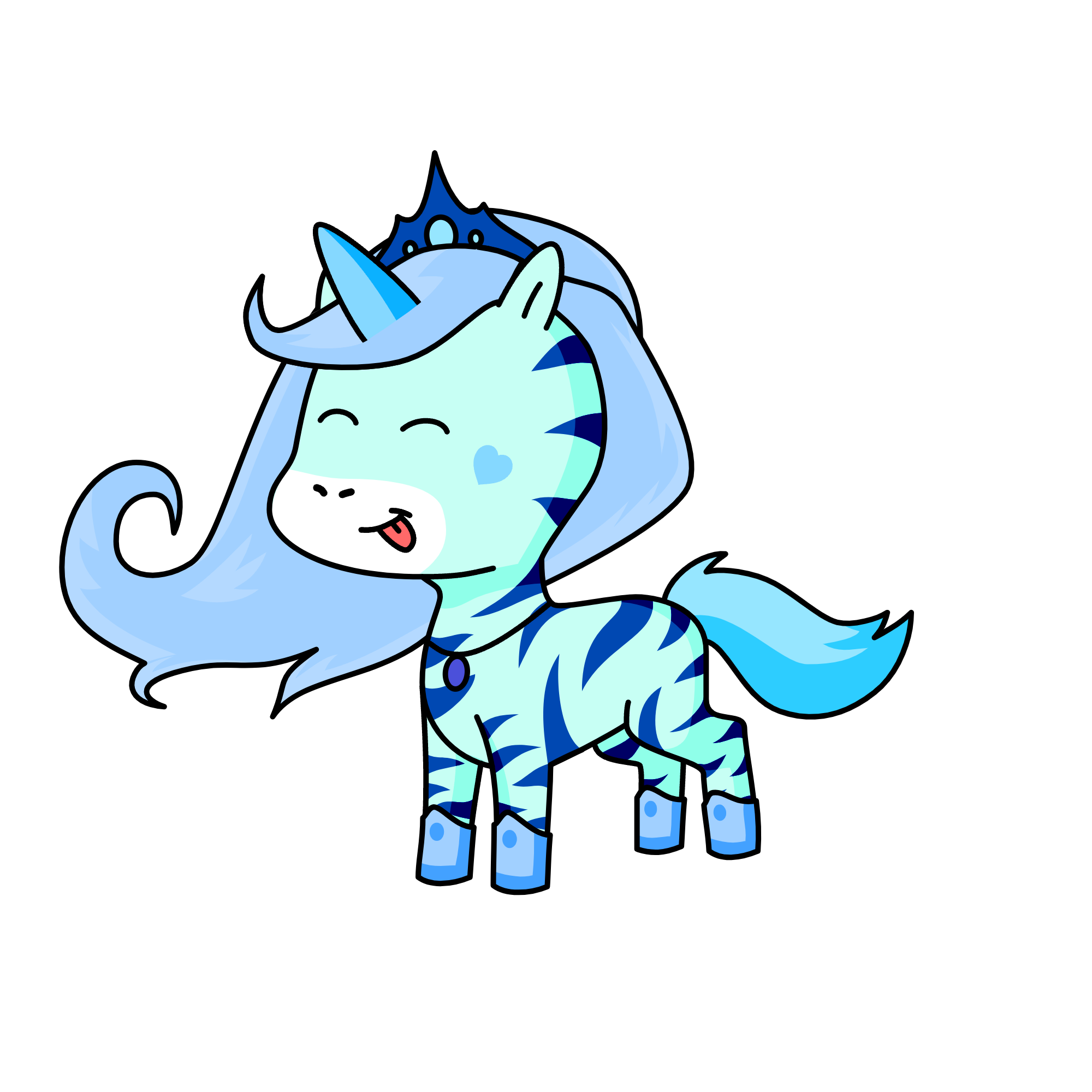 snowy winter, the unicorn