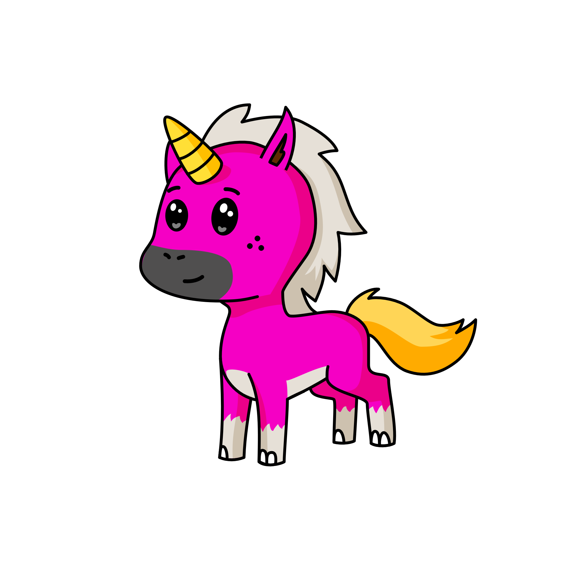 pink fluffy unicorn dancing on a rainbow, the unicorn