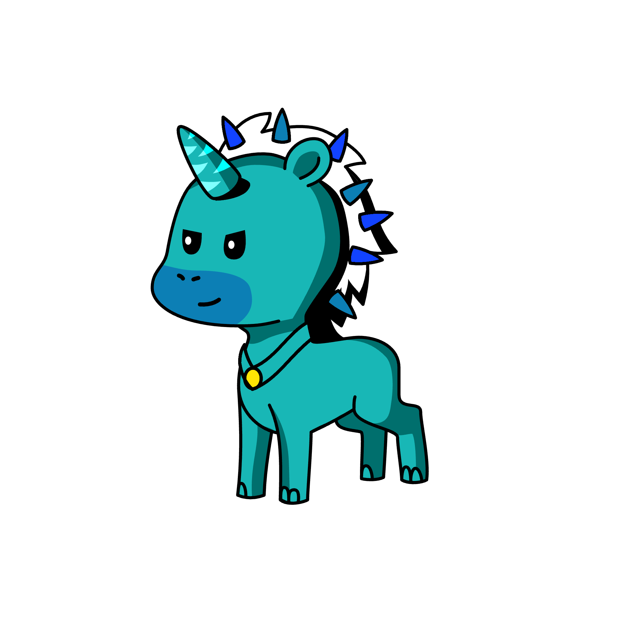 J blue, the unicorn