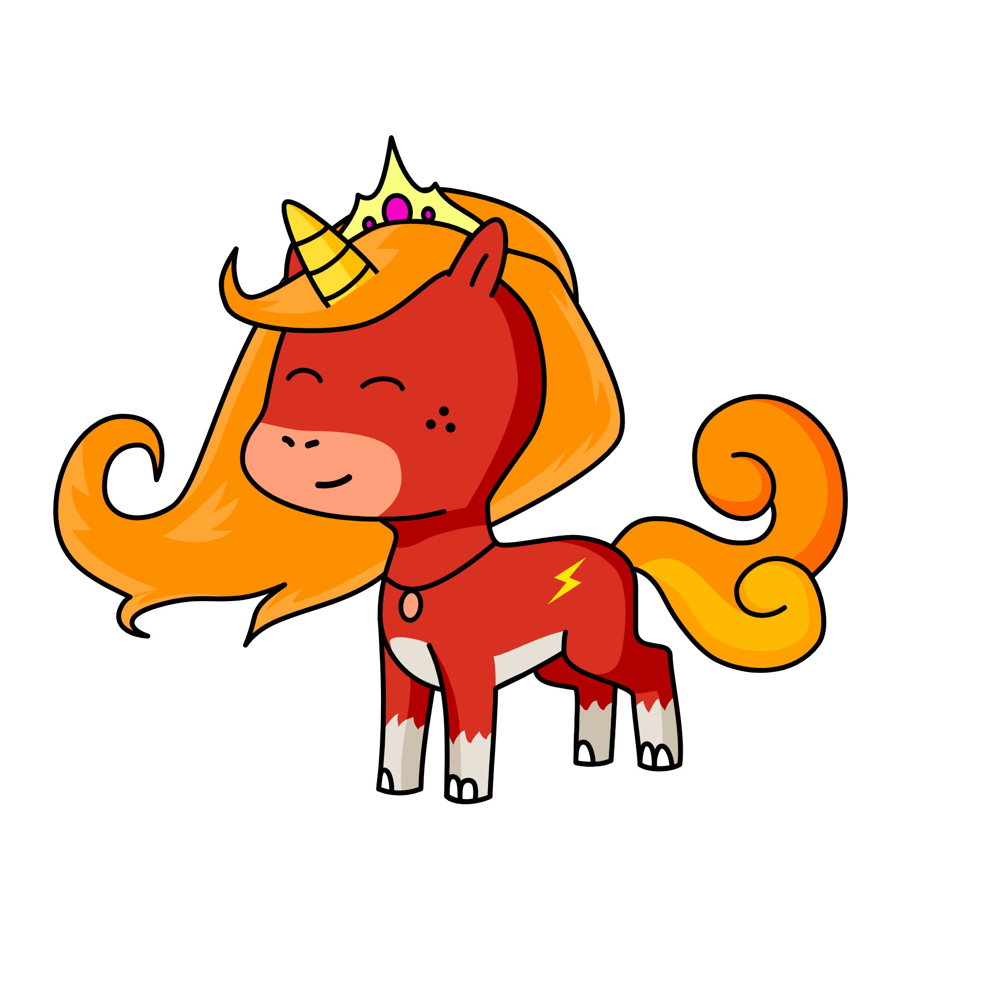 Sunset, the unicorn