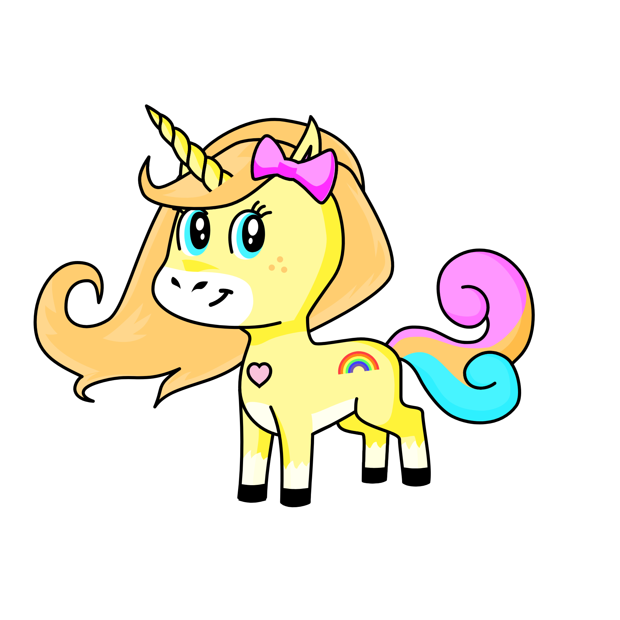 confetti ribbon, the unicorn