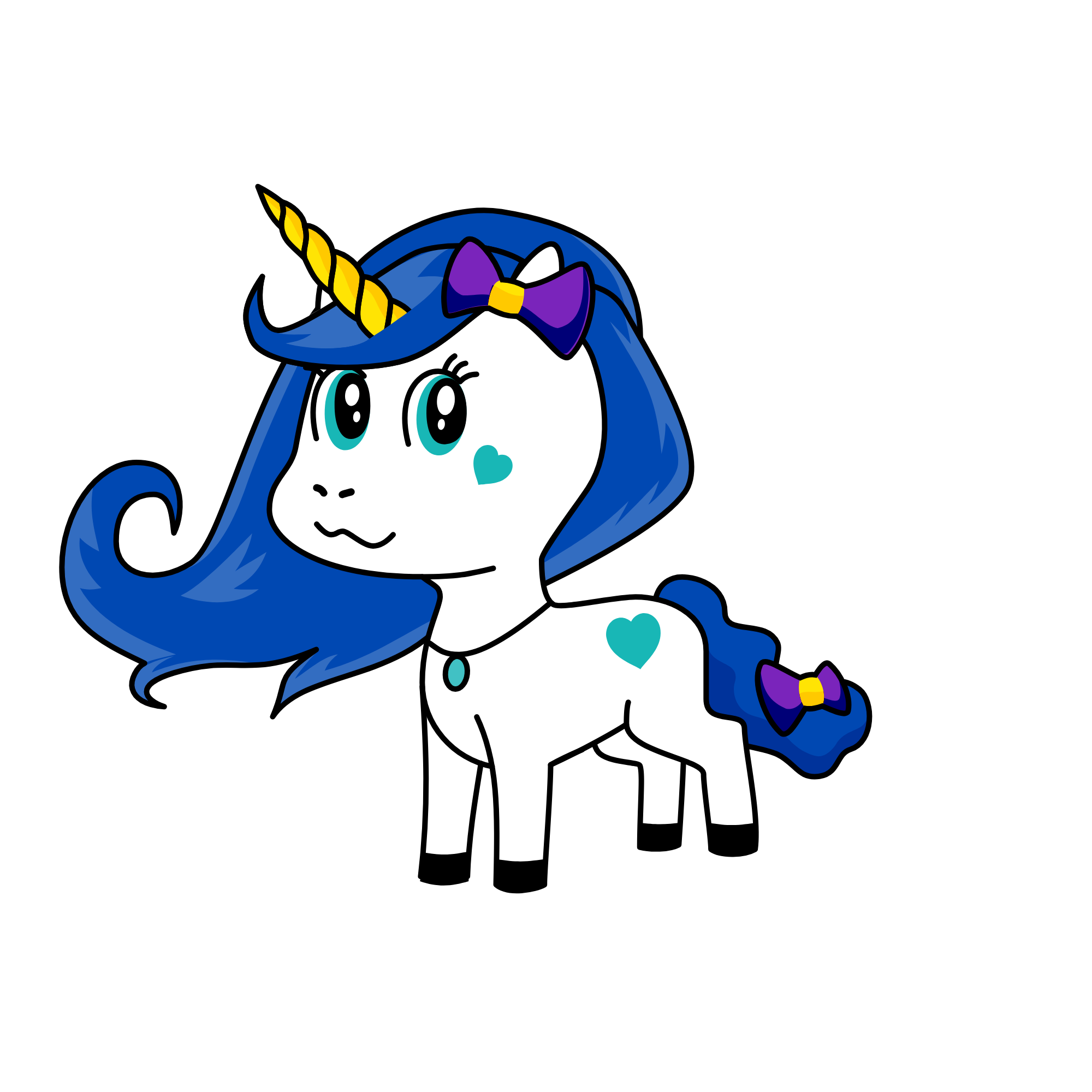 Blue, the unicorn