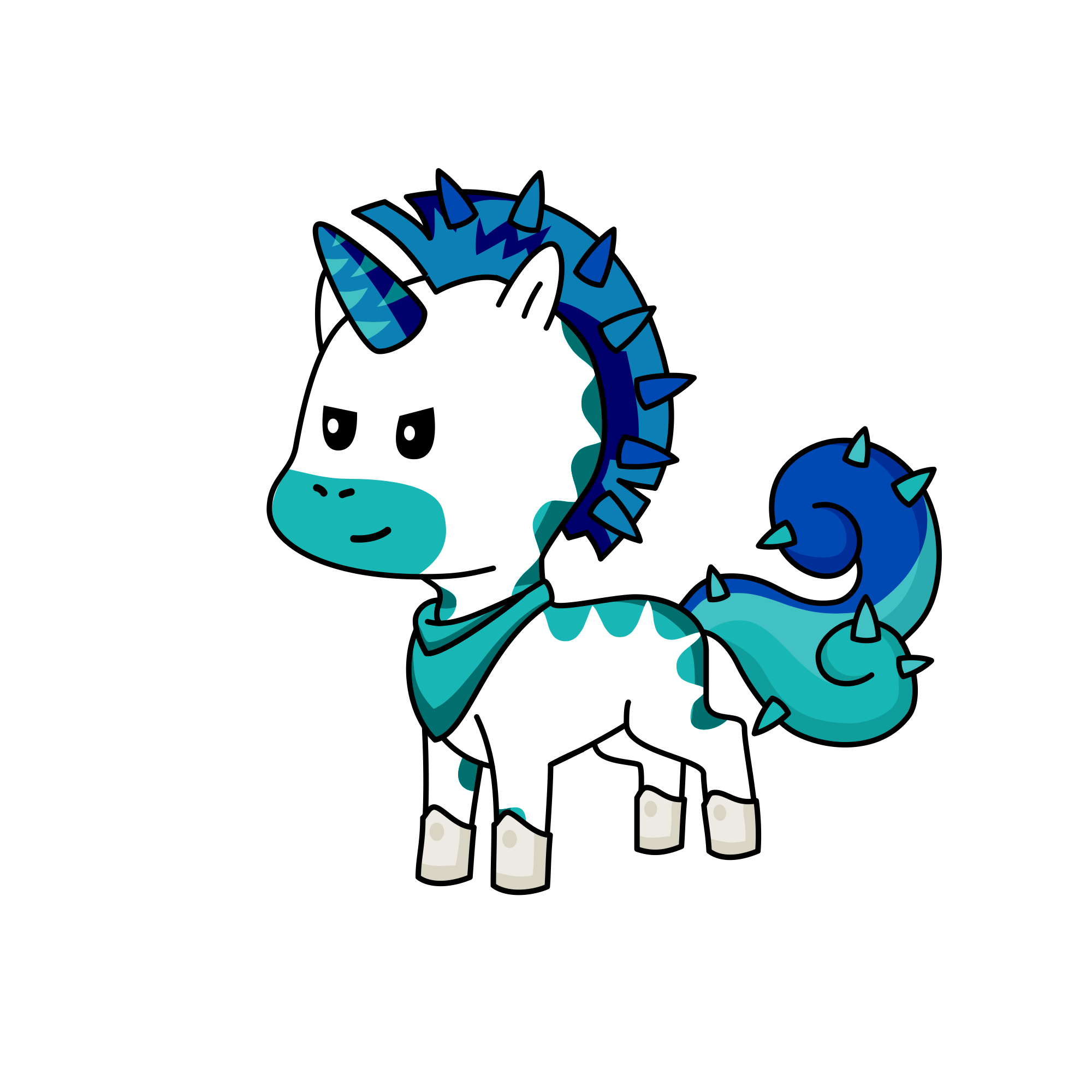 Blue, the unicorn