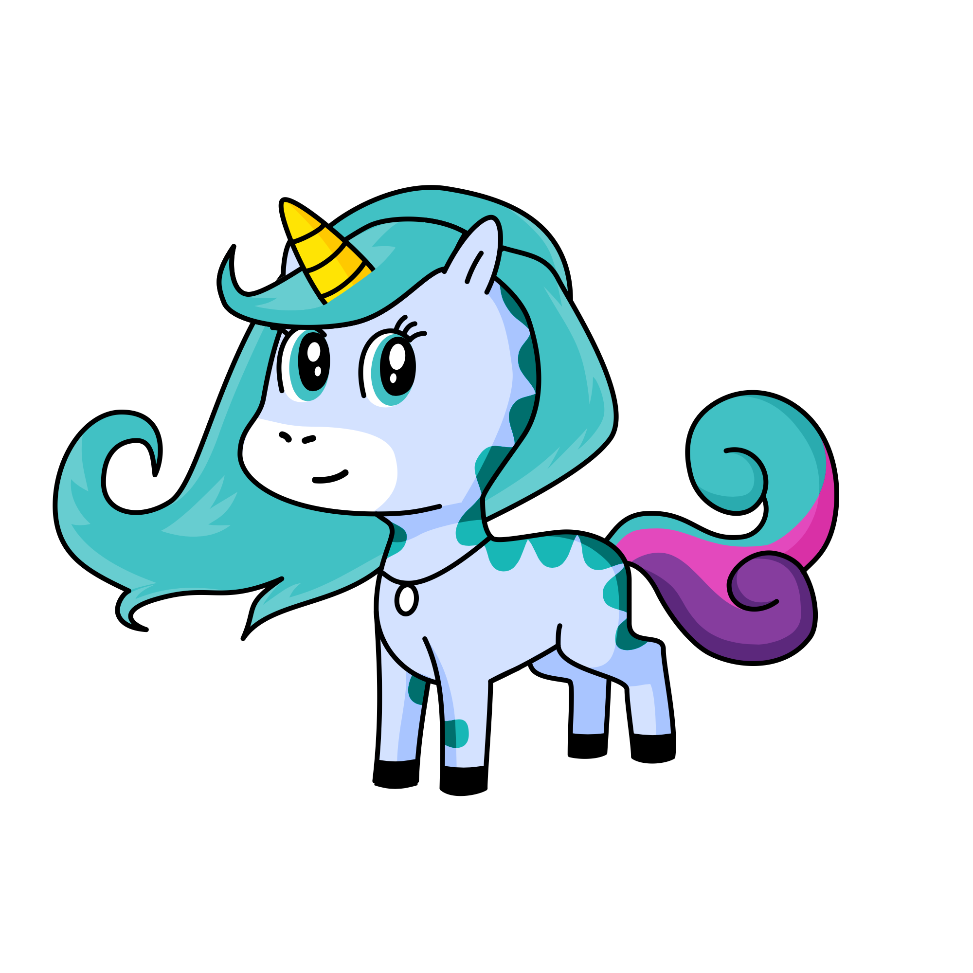 Blue, the unicorn