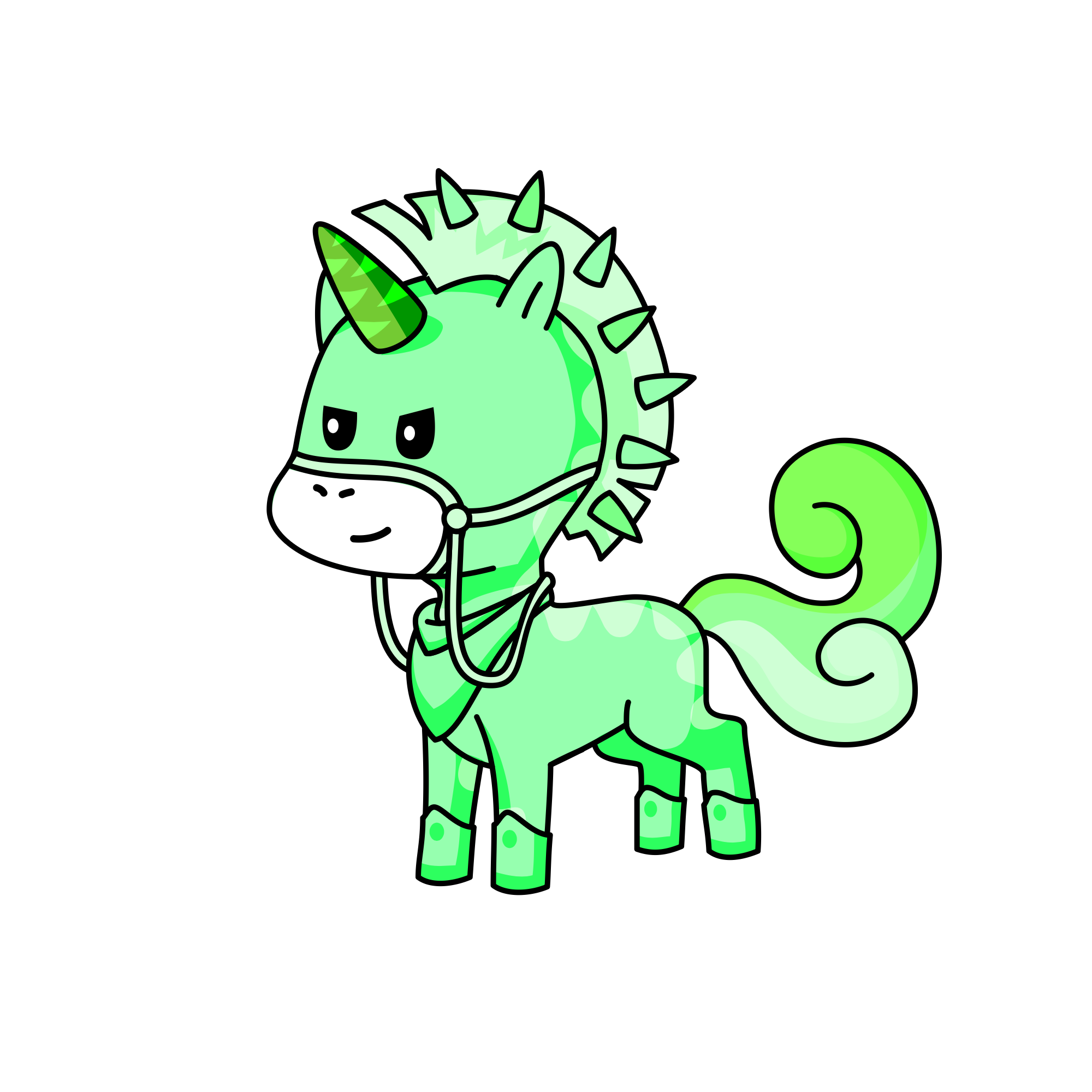 Green, the unicorn