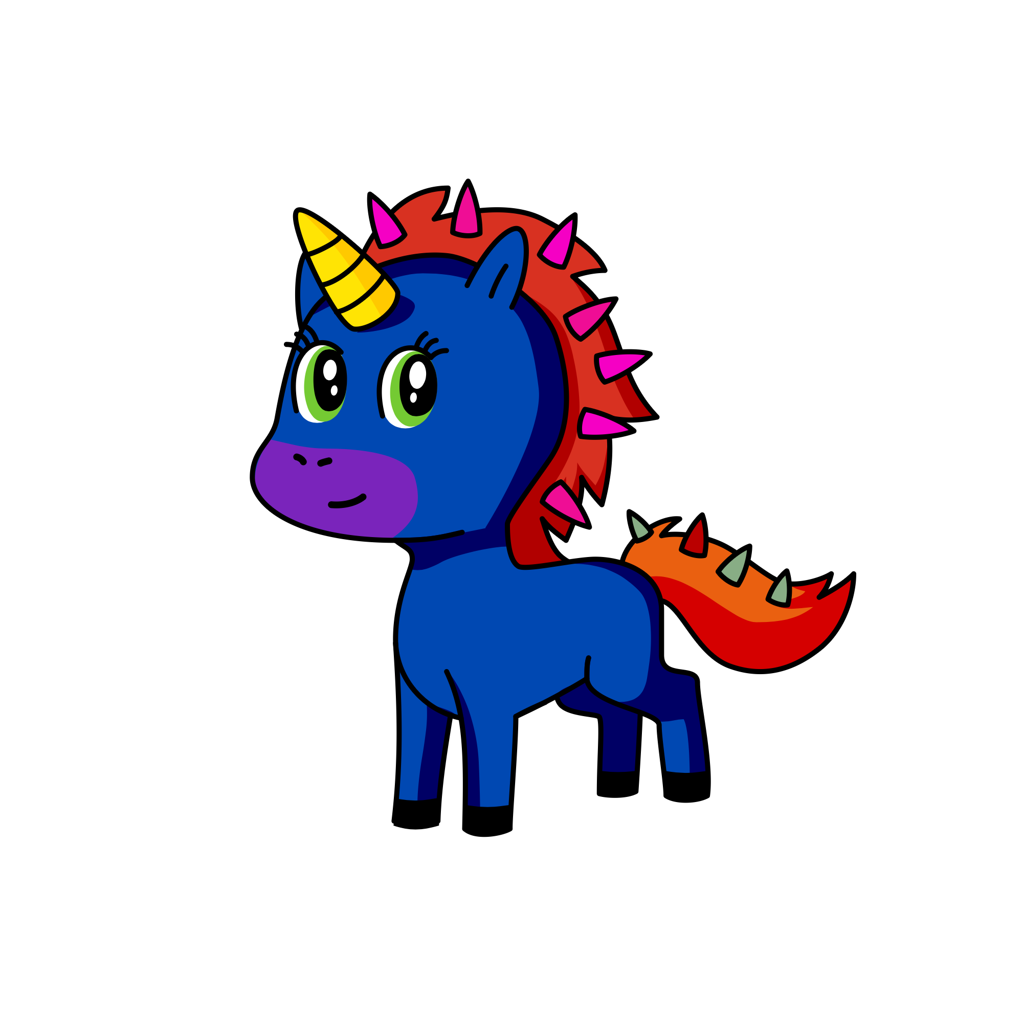 Rainbow unicorn, the unicorn