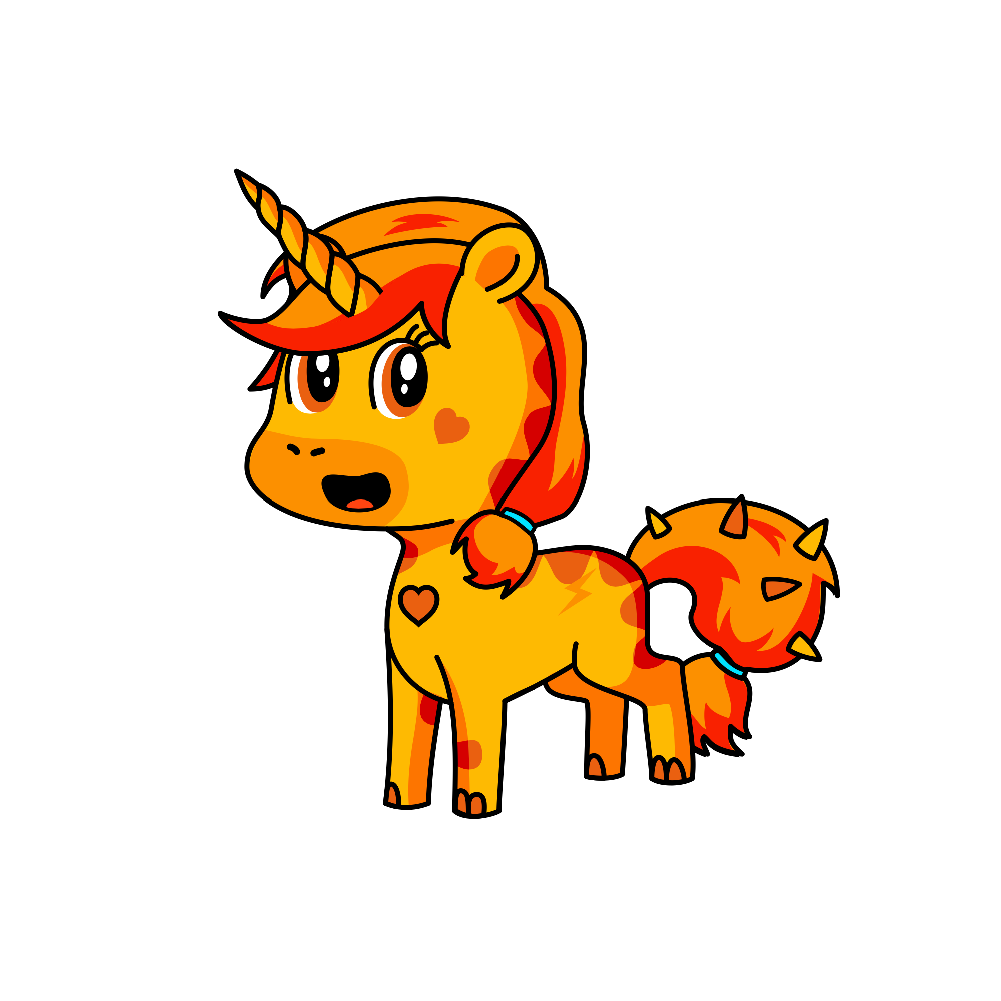 Flames, the unicorn
