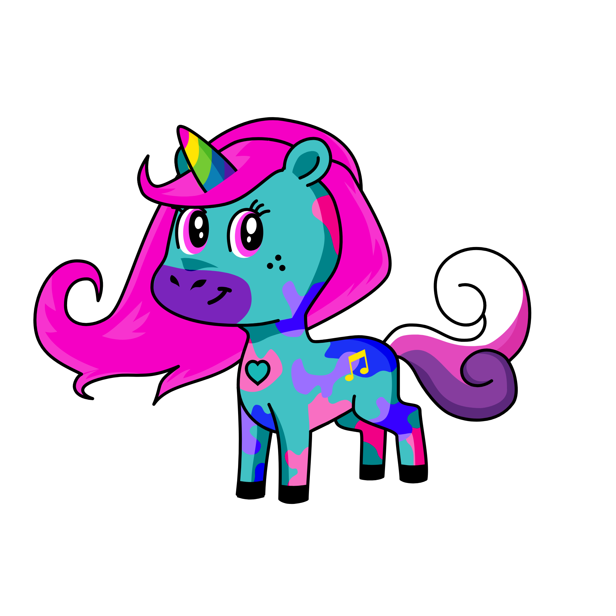 Rainbow Bum, the unicorn