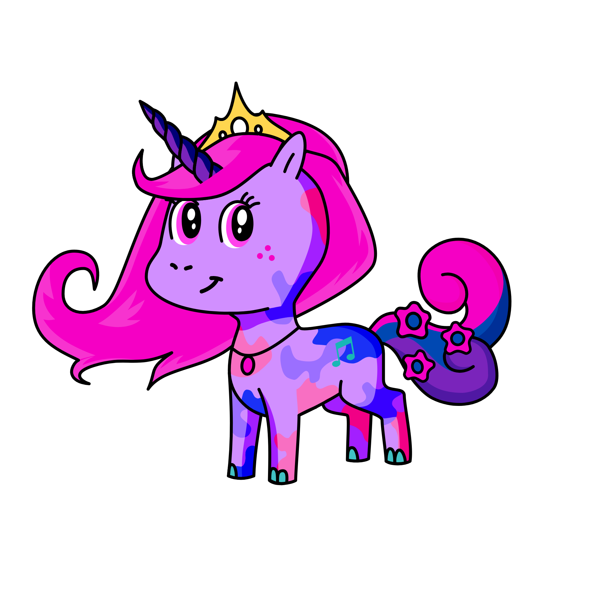 Queen elsa, the unicorn
