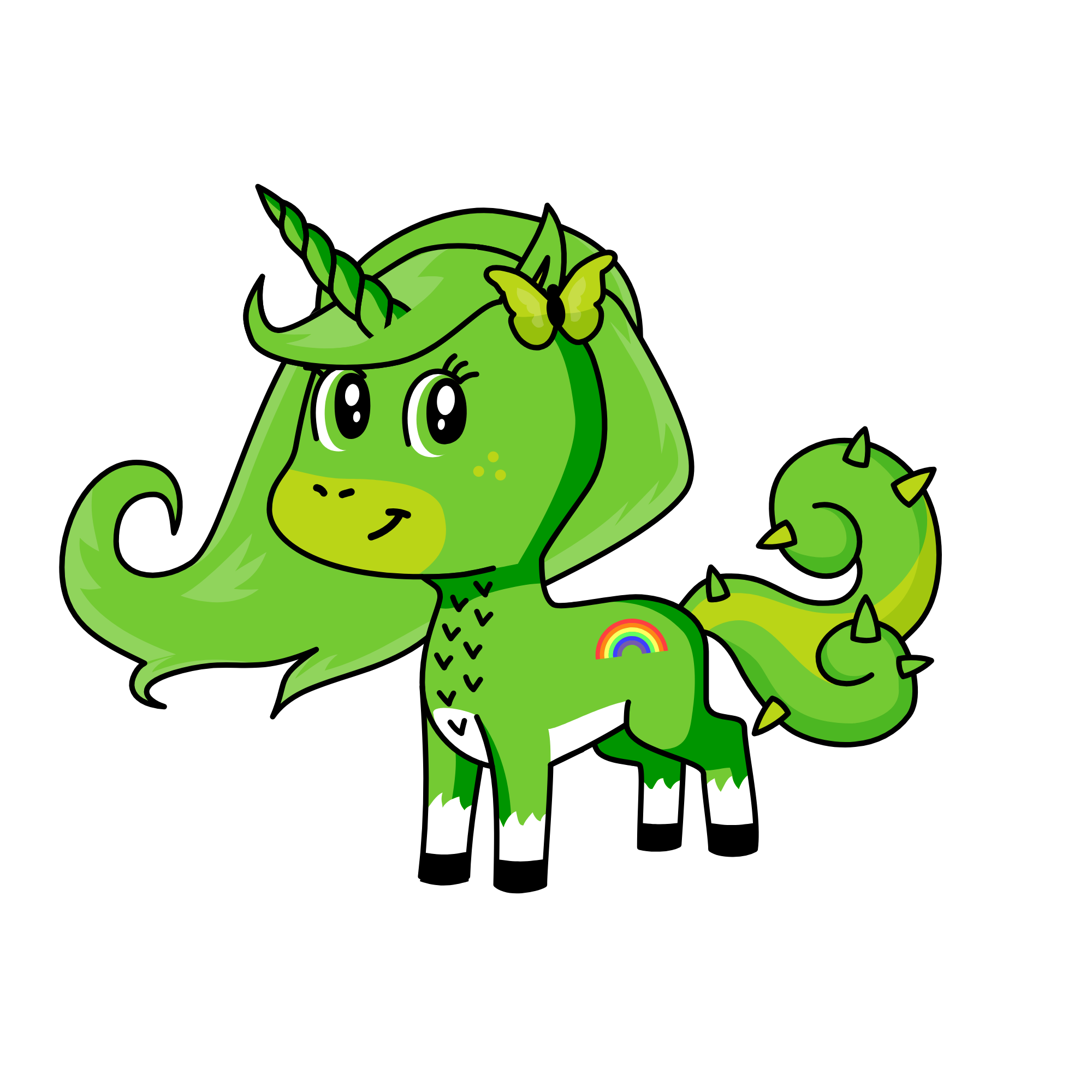 green, the unicorn