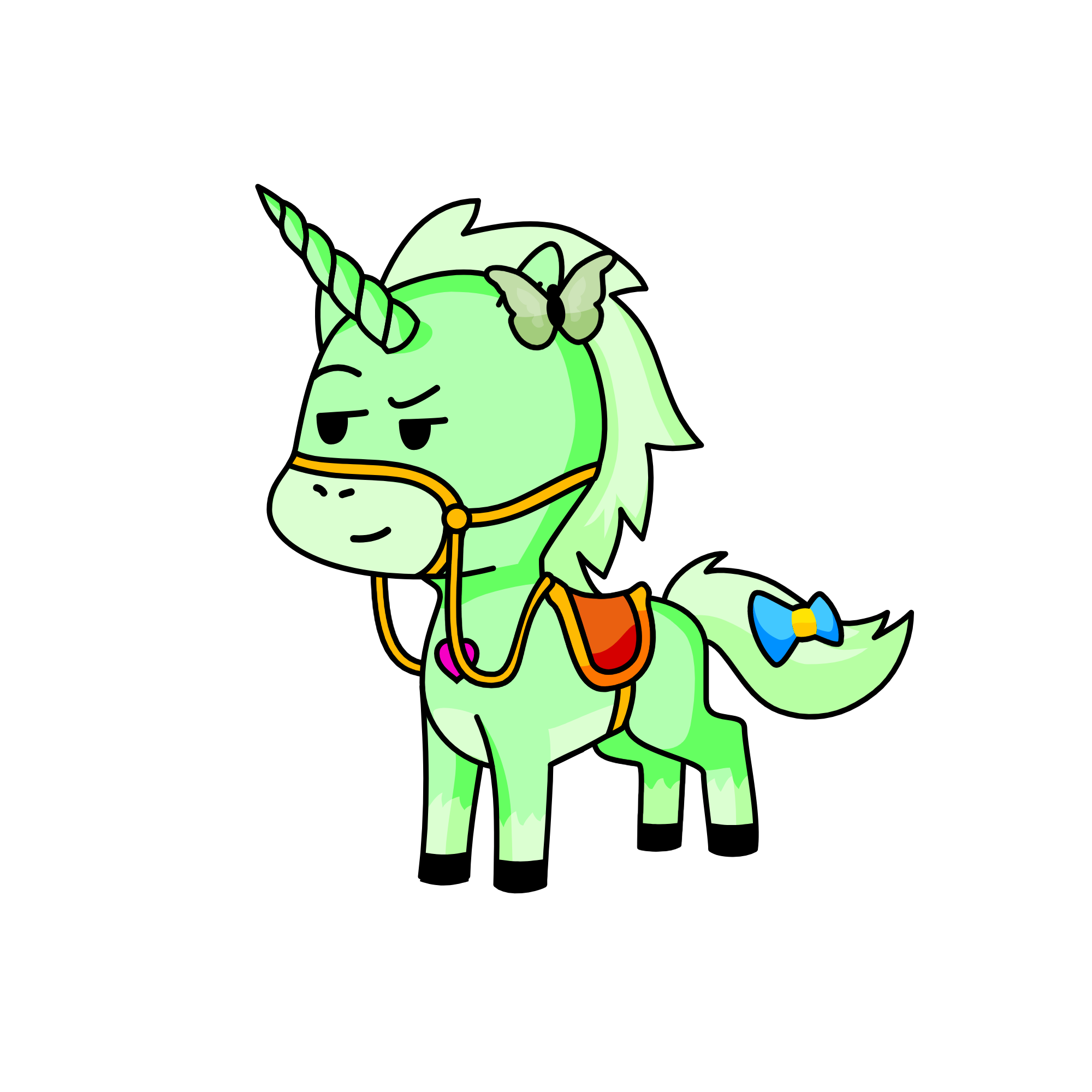 green, the unicorn