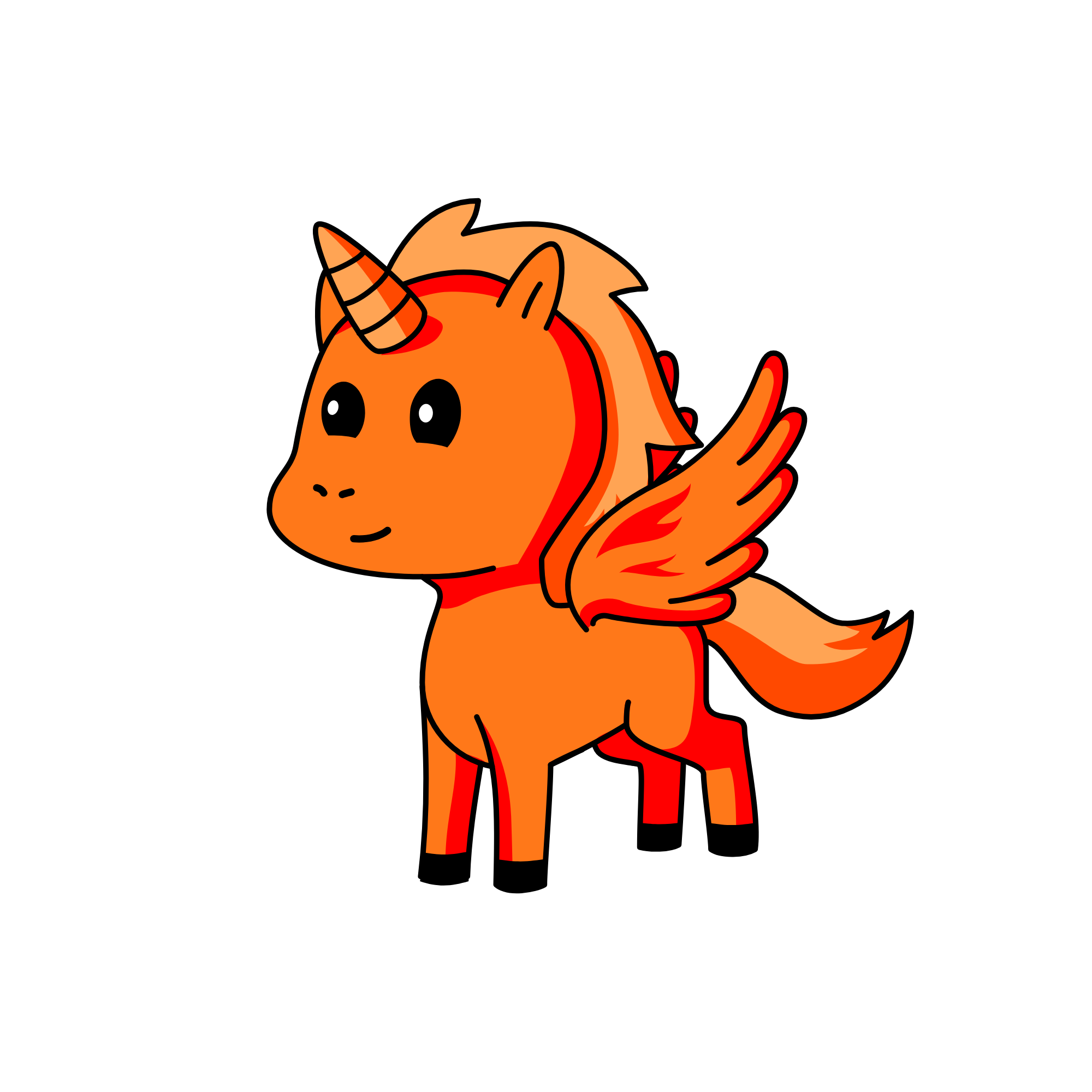 Orange, the unicorn
