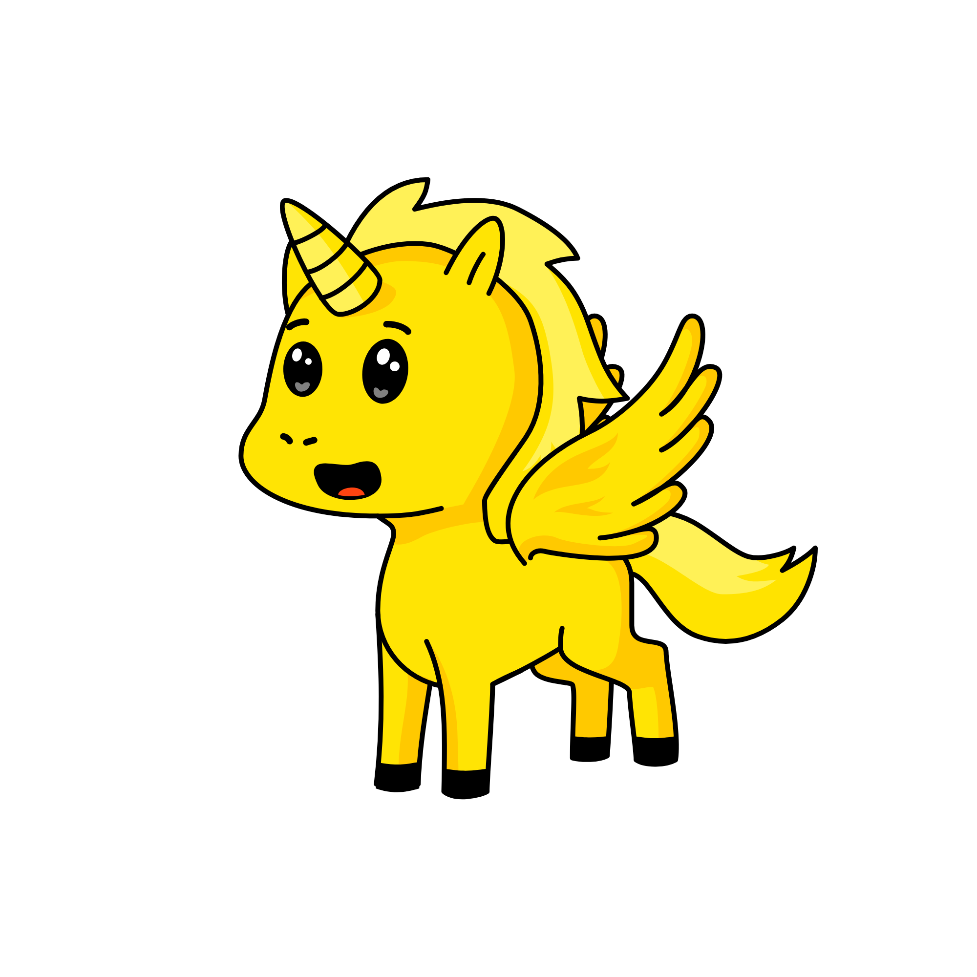 Yellow, the unicorn