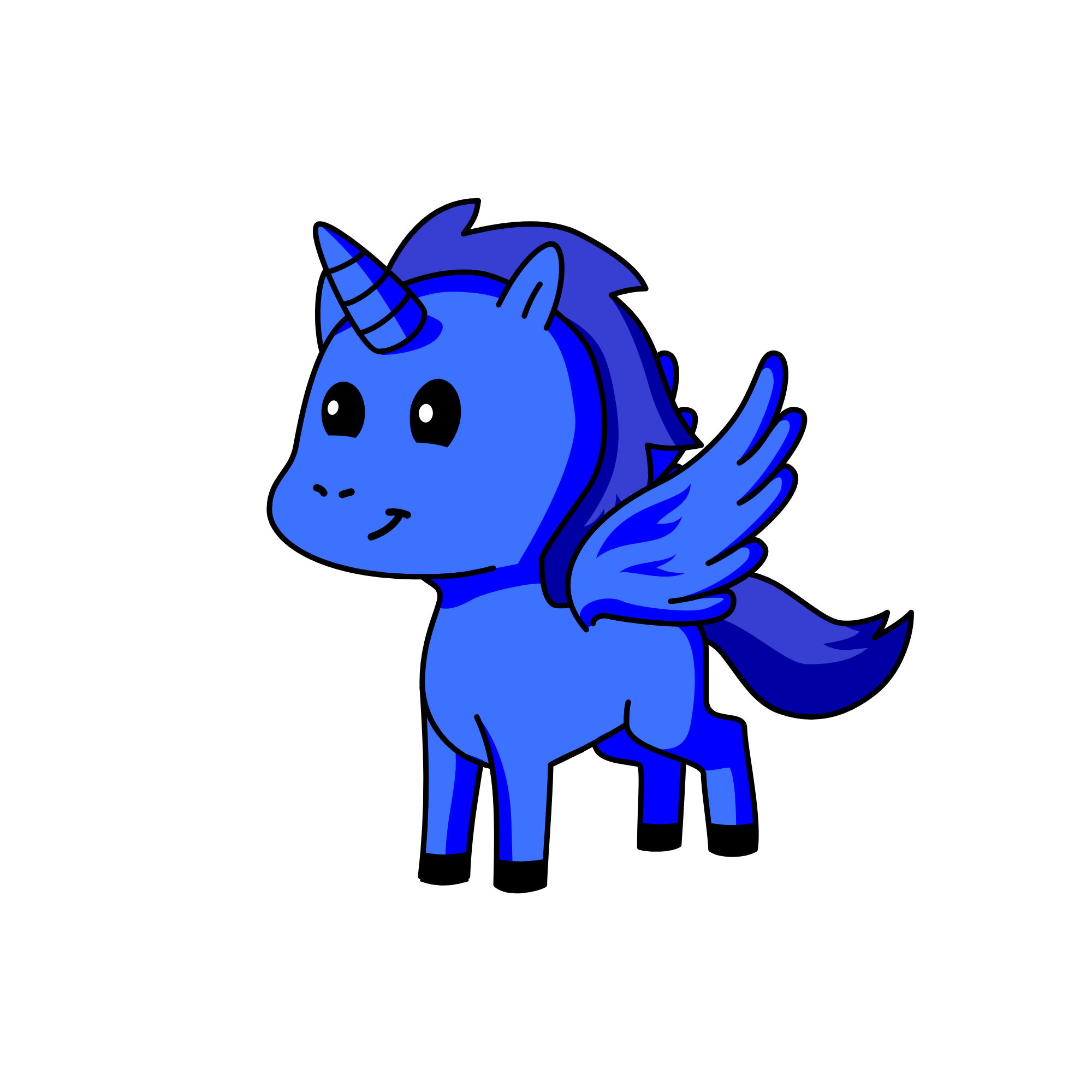Blue, the unicorn