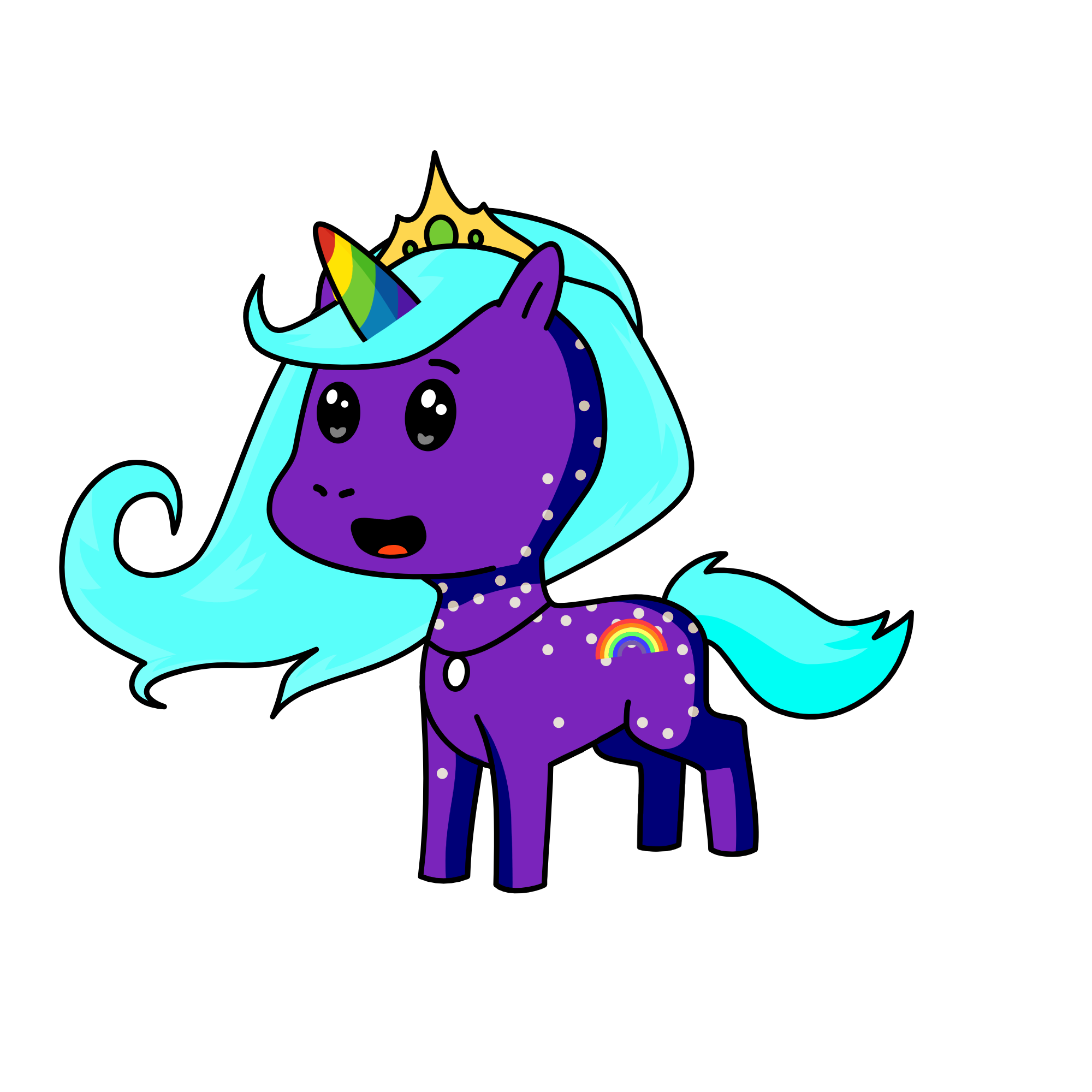 Rainbow, the unicorn
