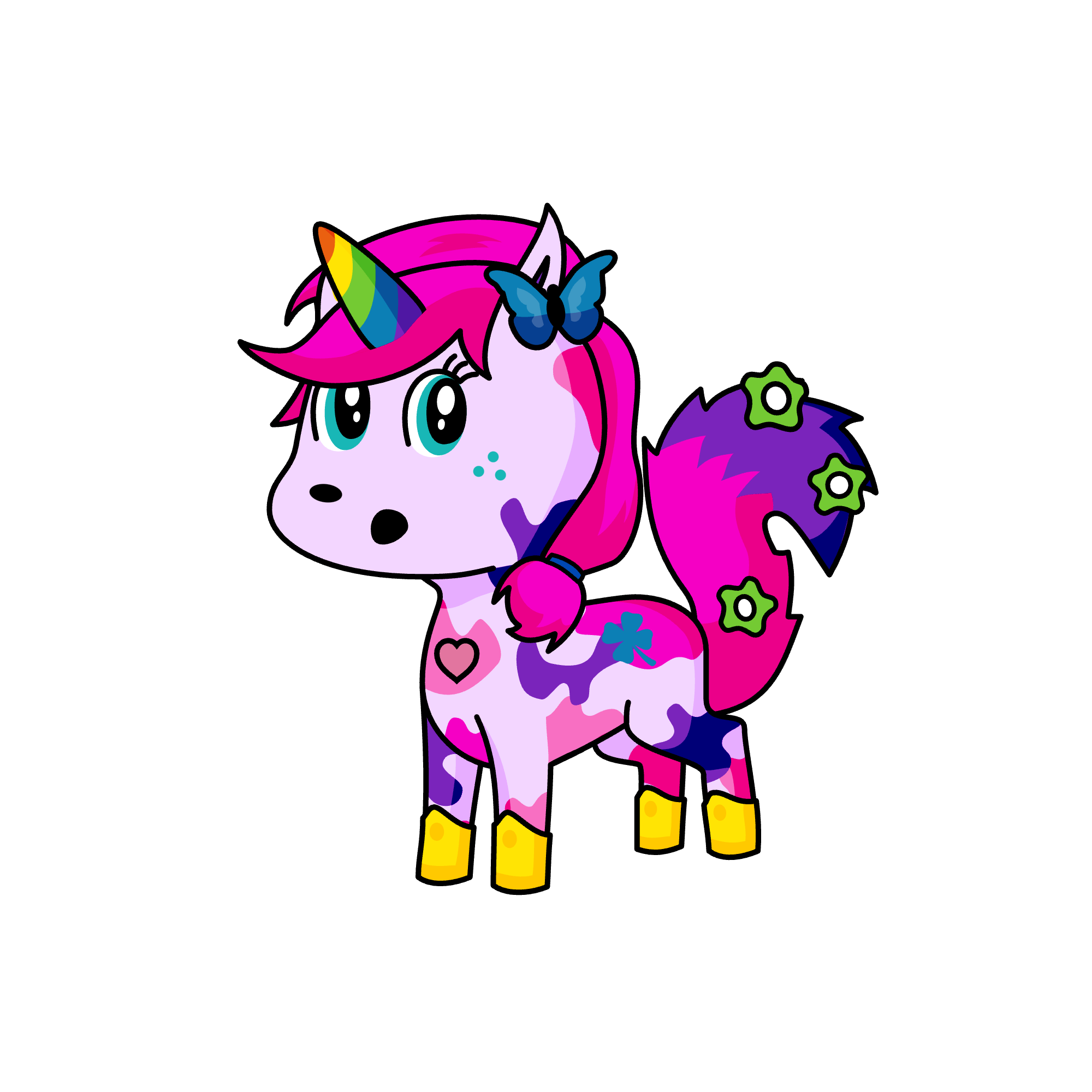 Emily- pretty, not like the others, is part fox, has a rainbow horn, everyone's crush♥, the unicorn