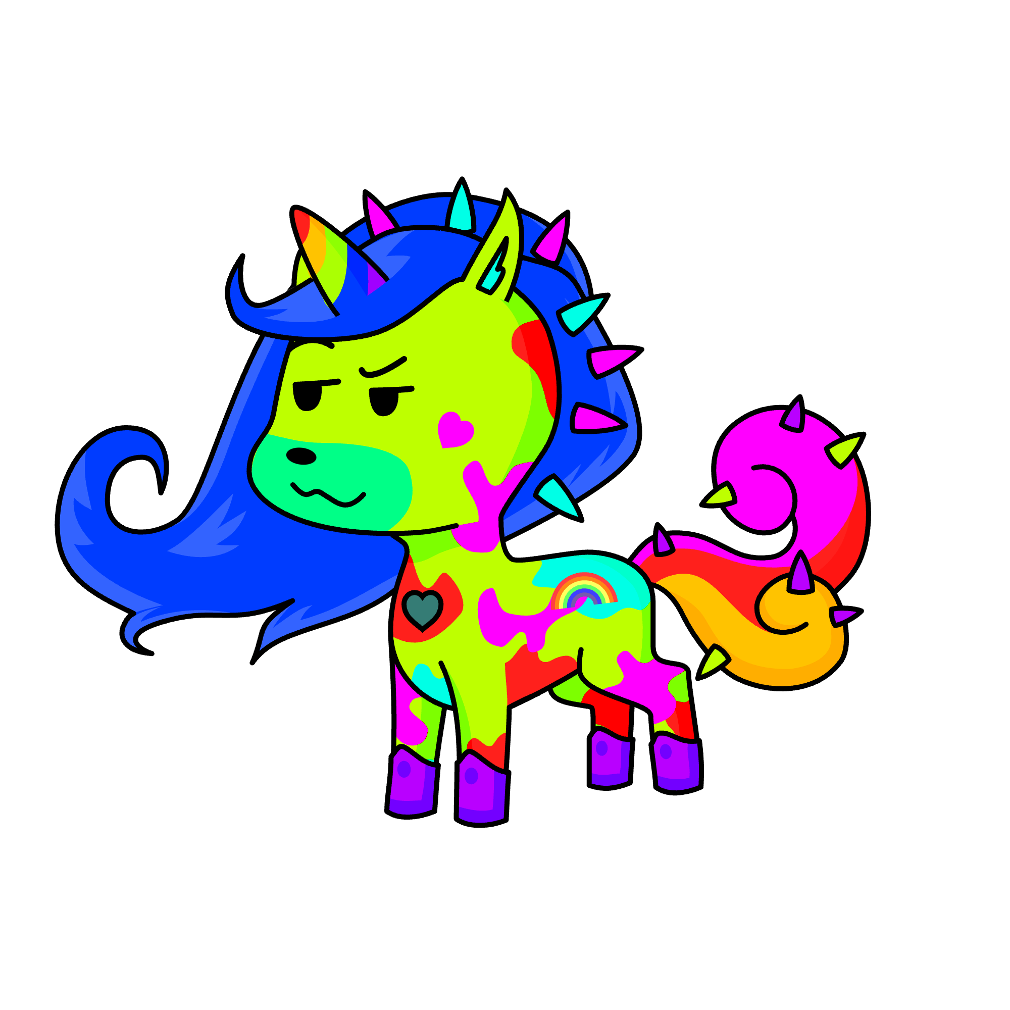 Rainbow throwup, the unicorn
