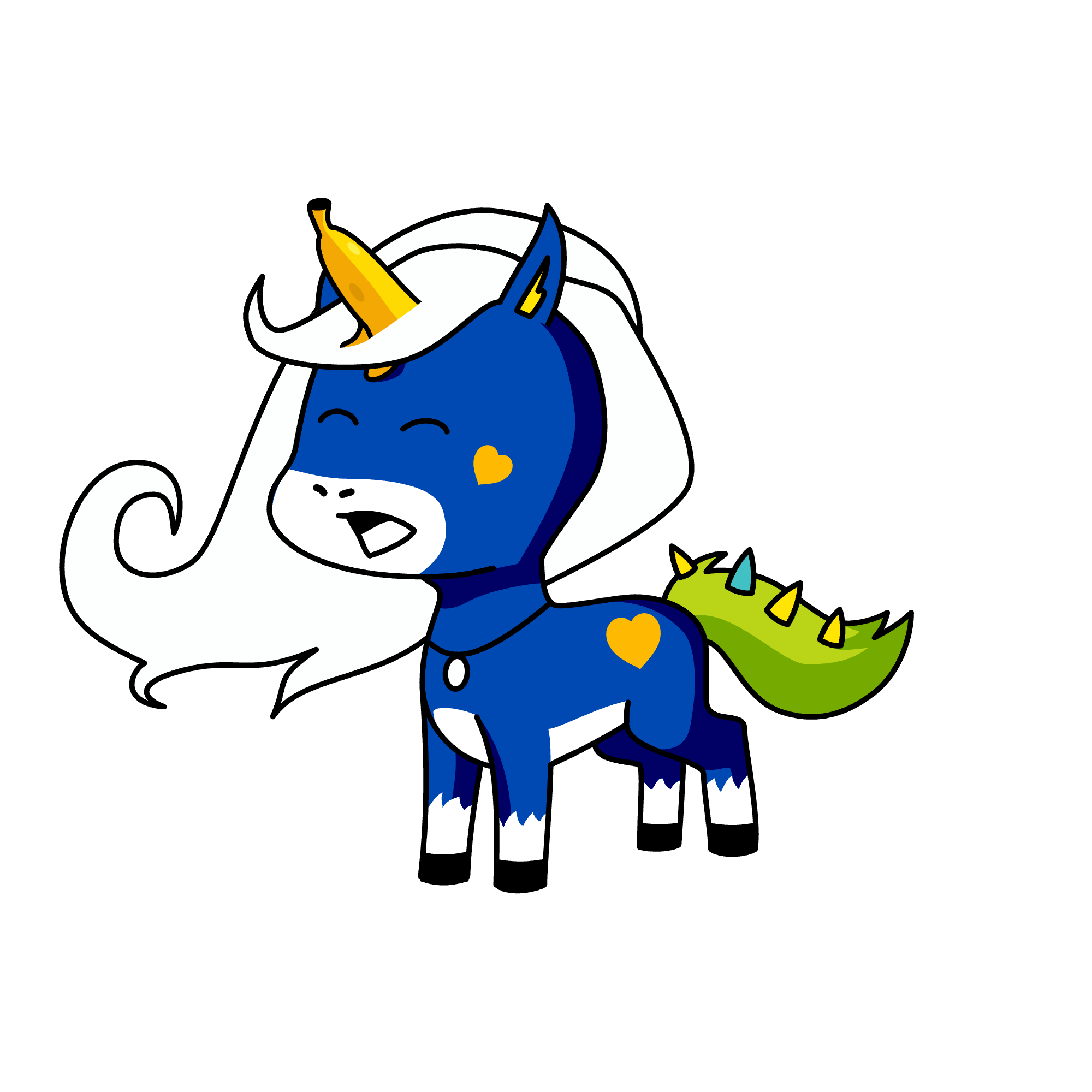 Miss slipped on a banana peel, the unicorn