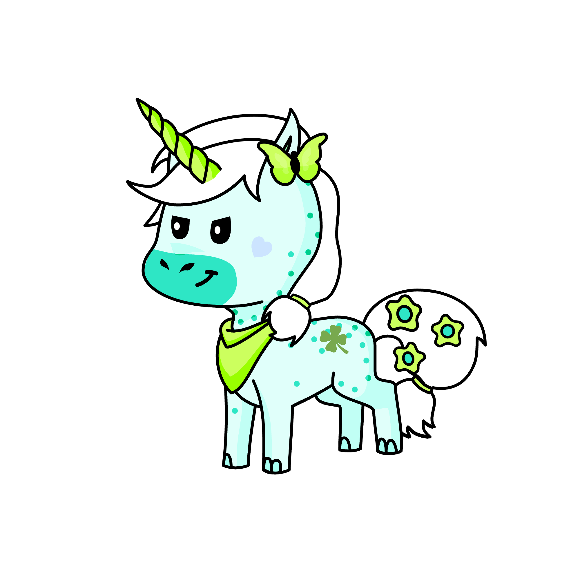Four-leaf clover, the unicorn