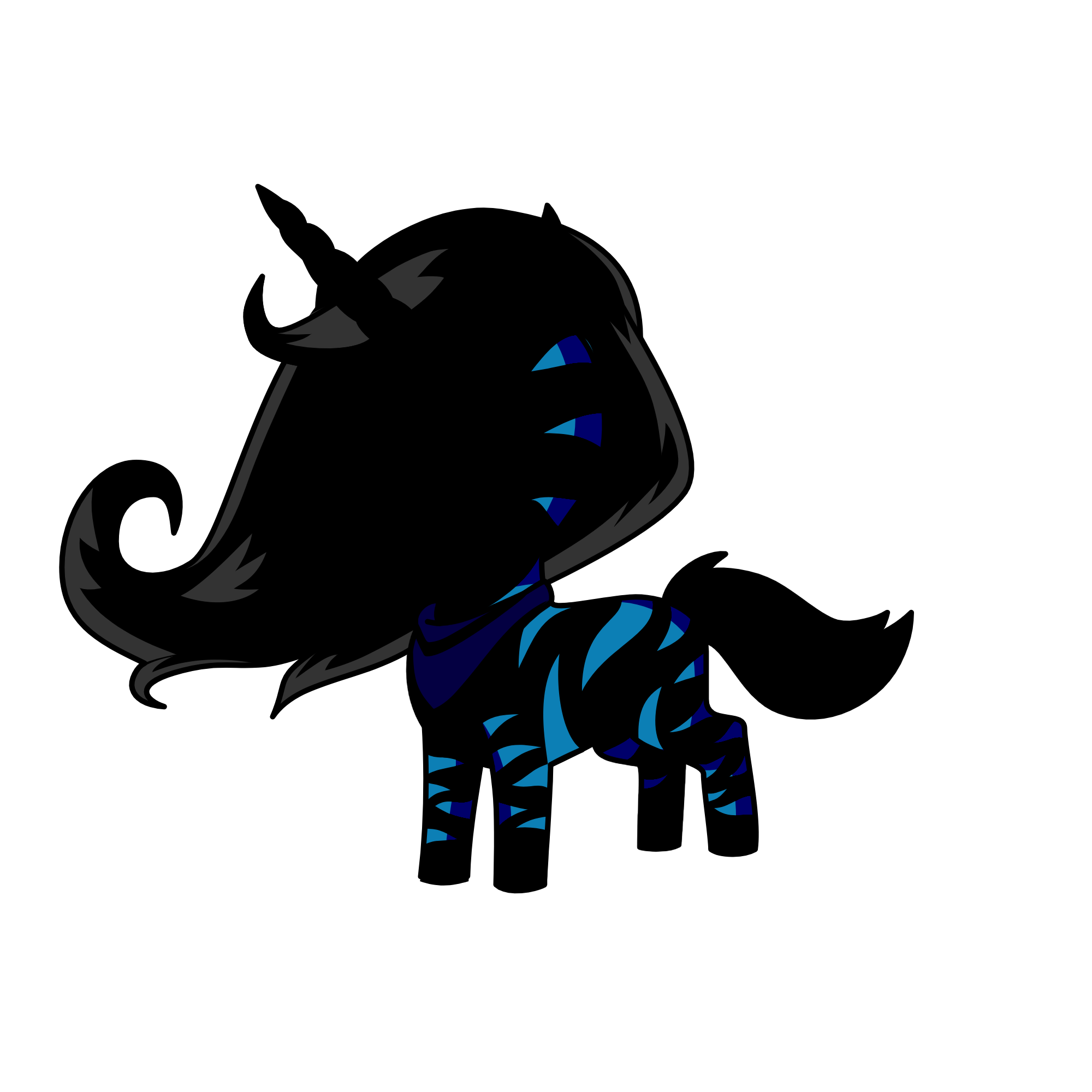 The mysterious striped unicorn, the unicorn