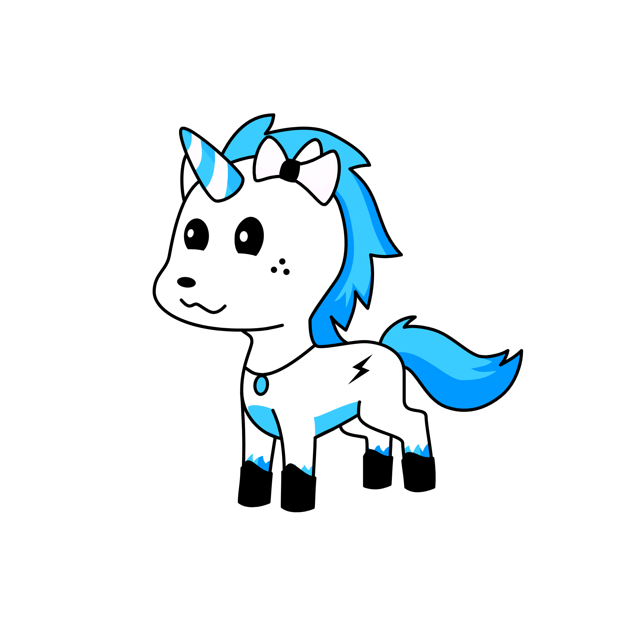 Razbery the unicorn I made in class, the unicorn