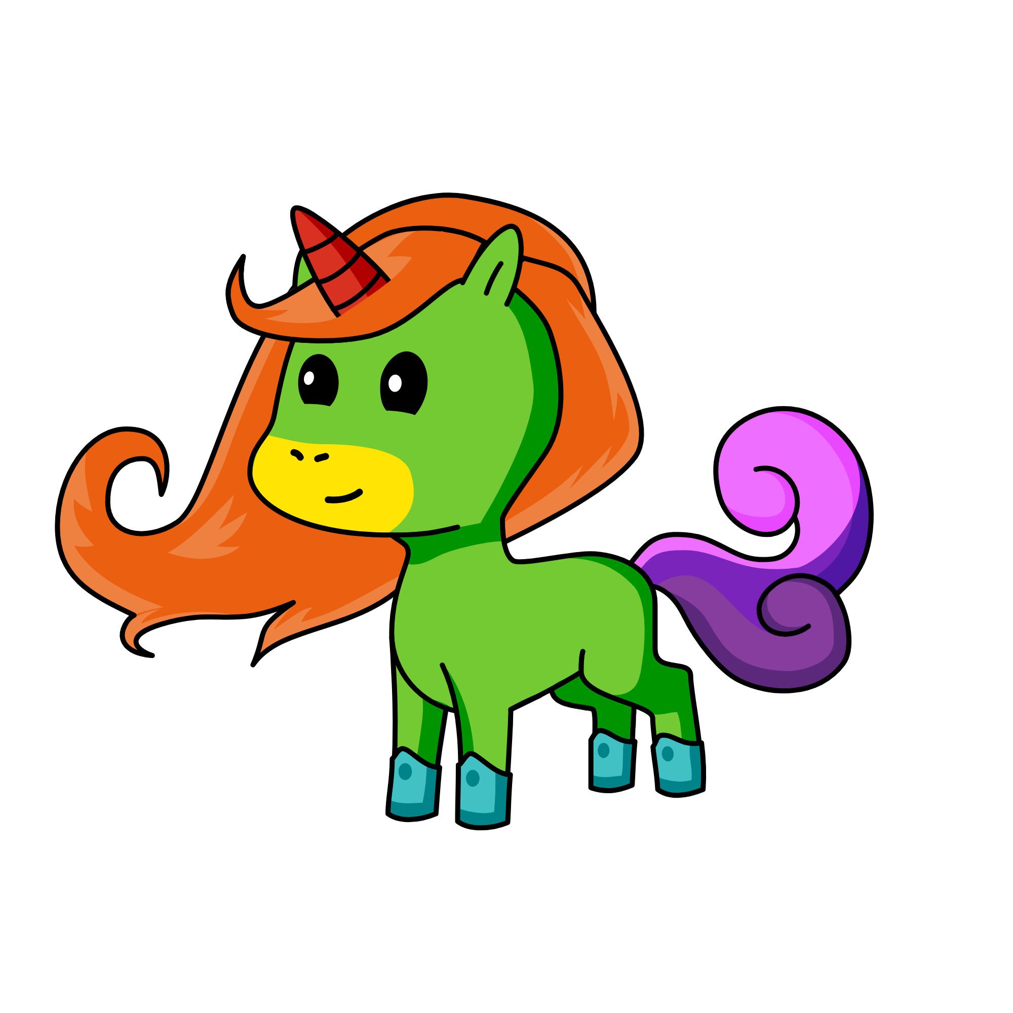 Rainbow, the unicorn