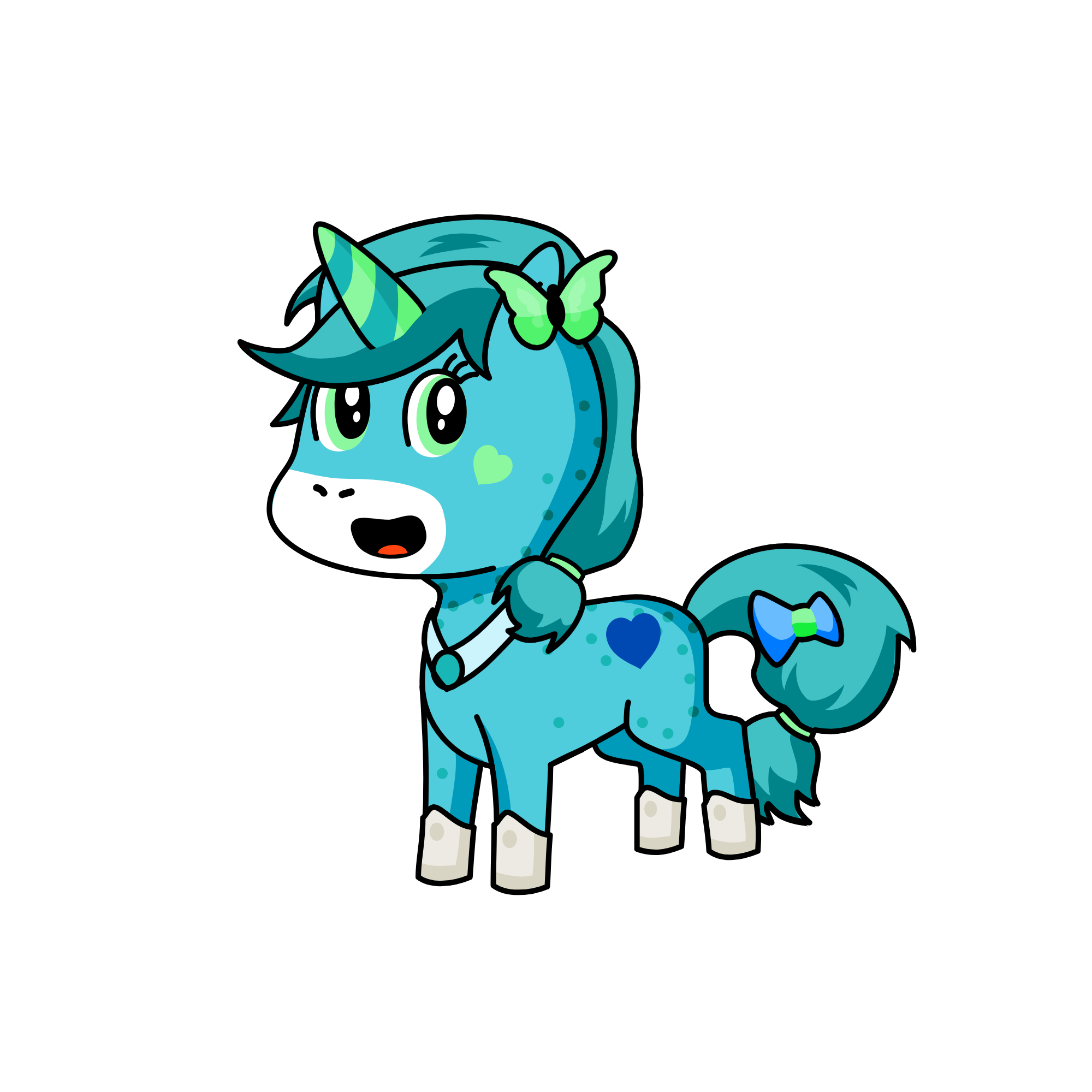 cyan, the unicorn