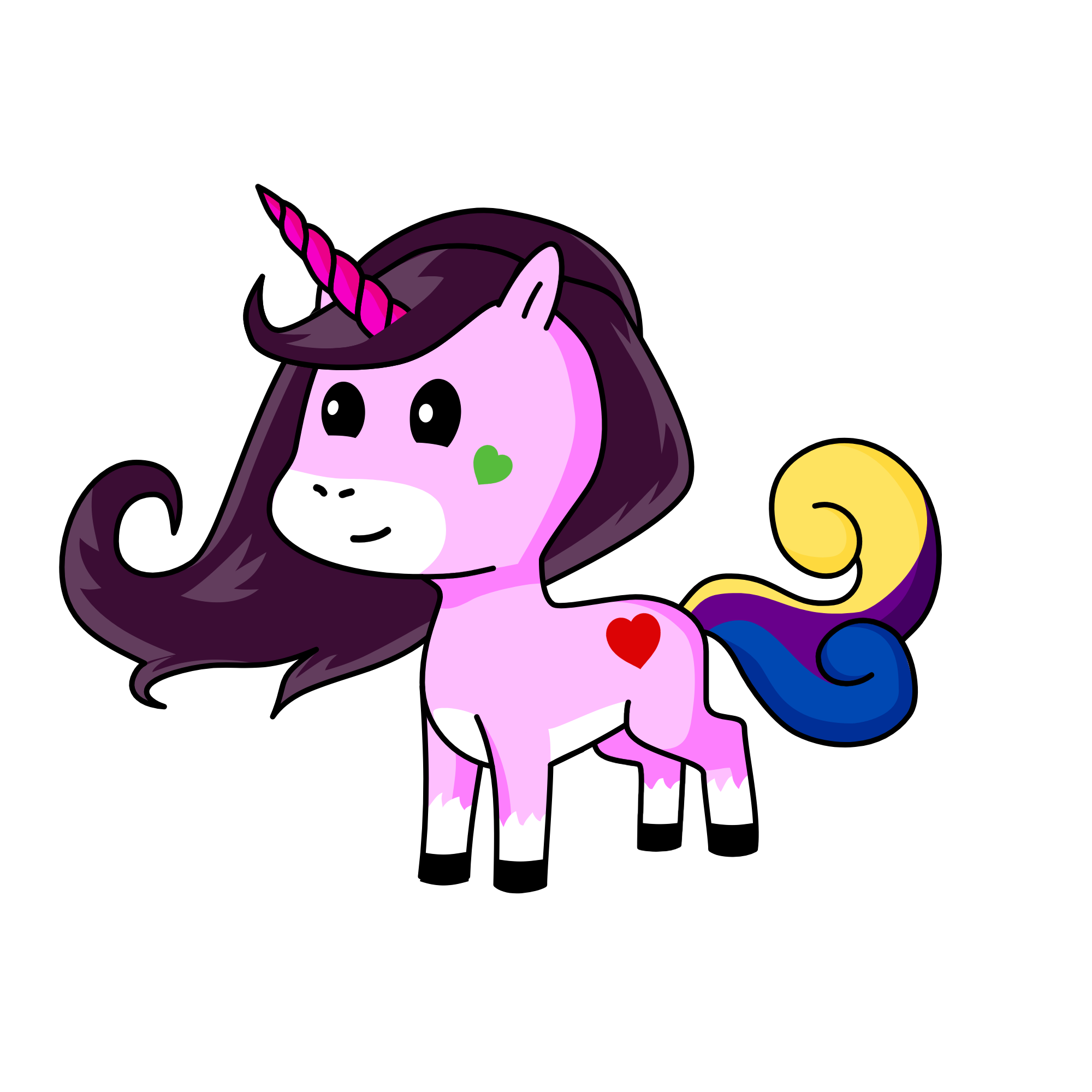 Rainbow snow, the unicorn