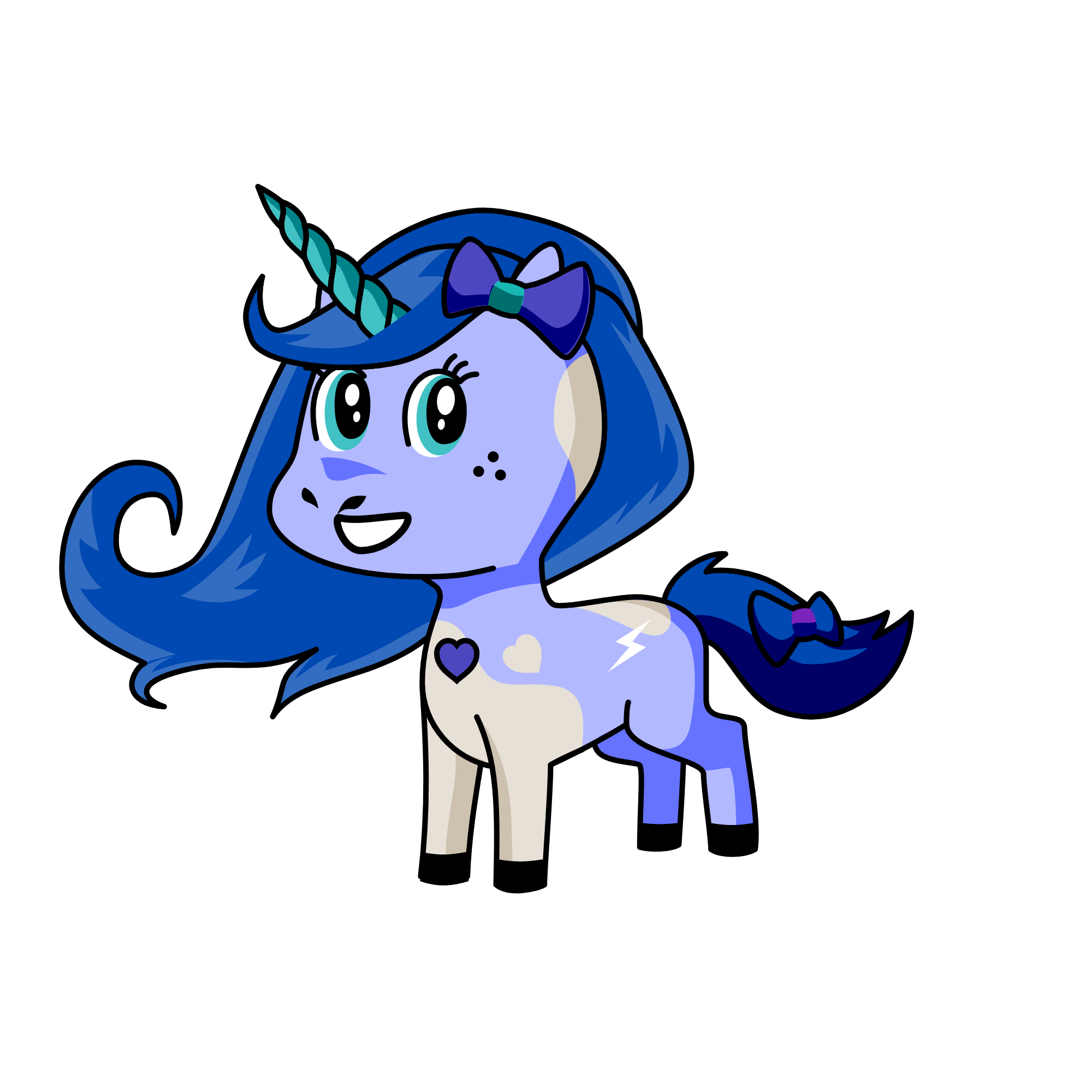 blue, the unicorn