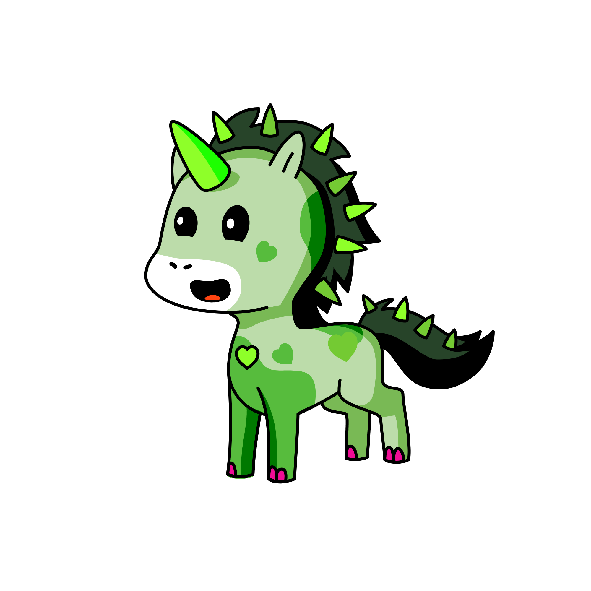 greeny corn, the unicorn