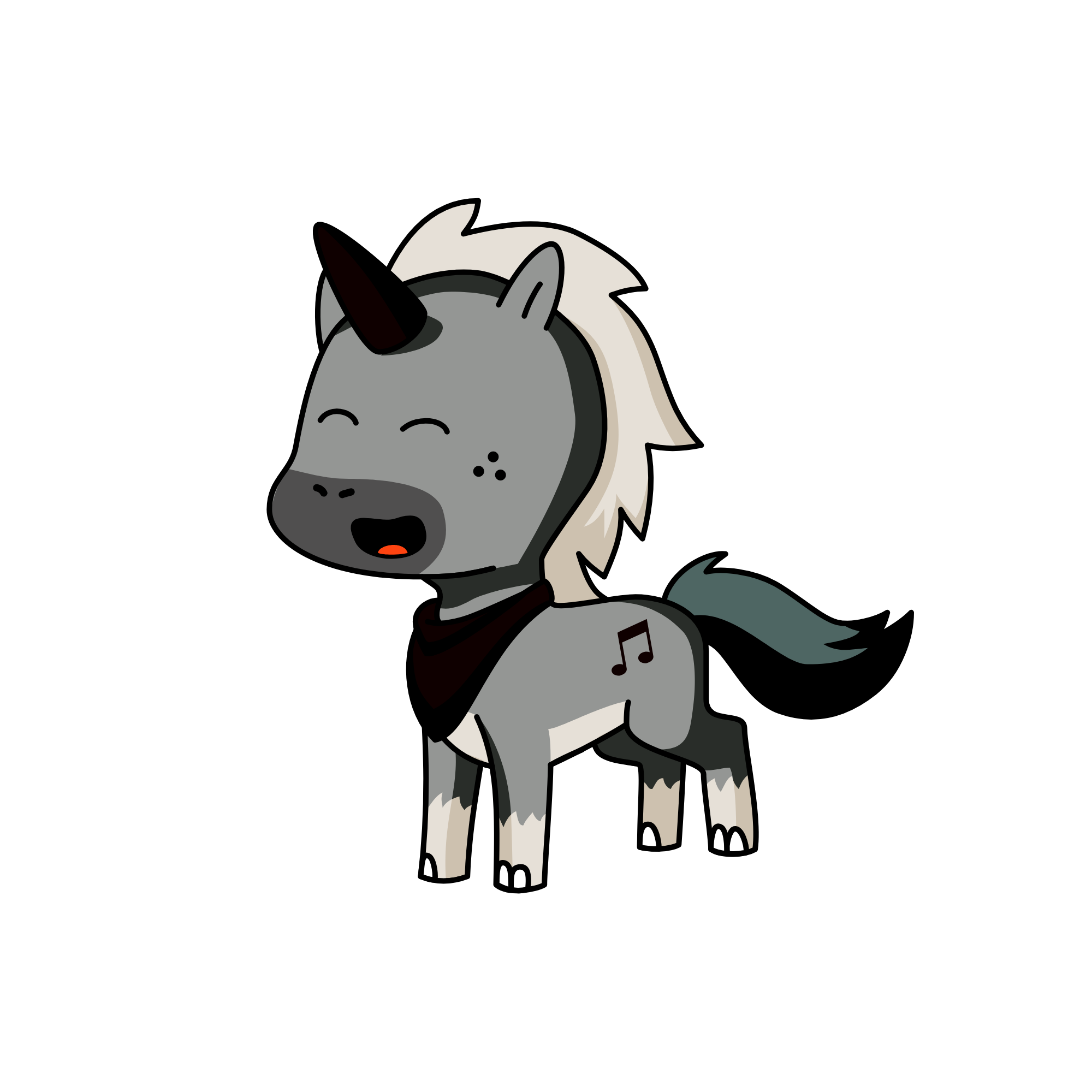 music note, the unicorn