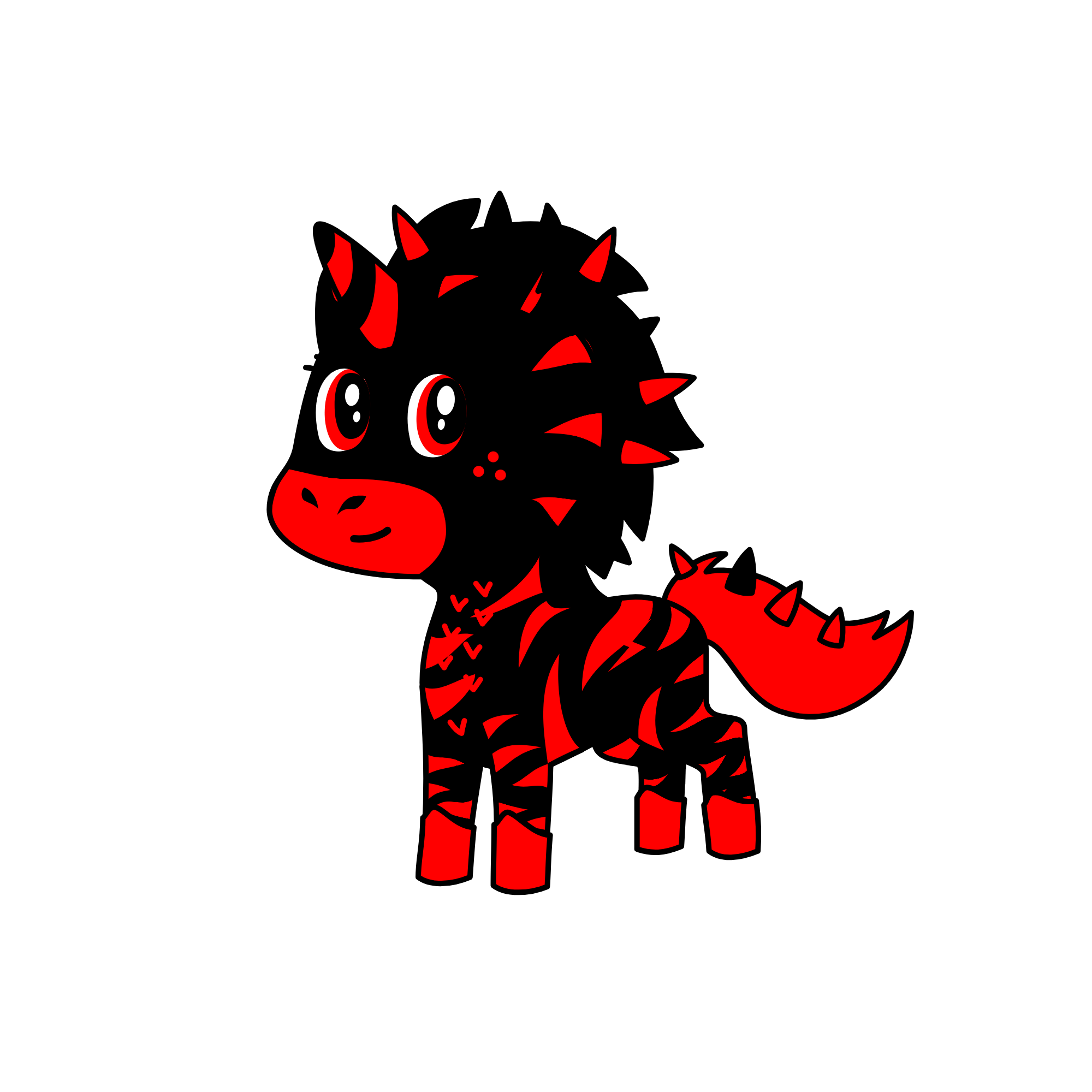 red stripes, the unicorn