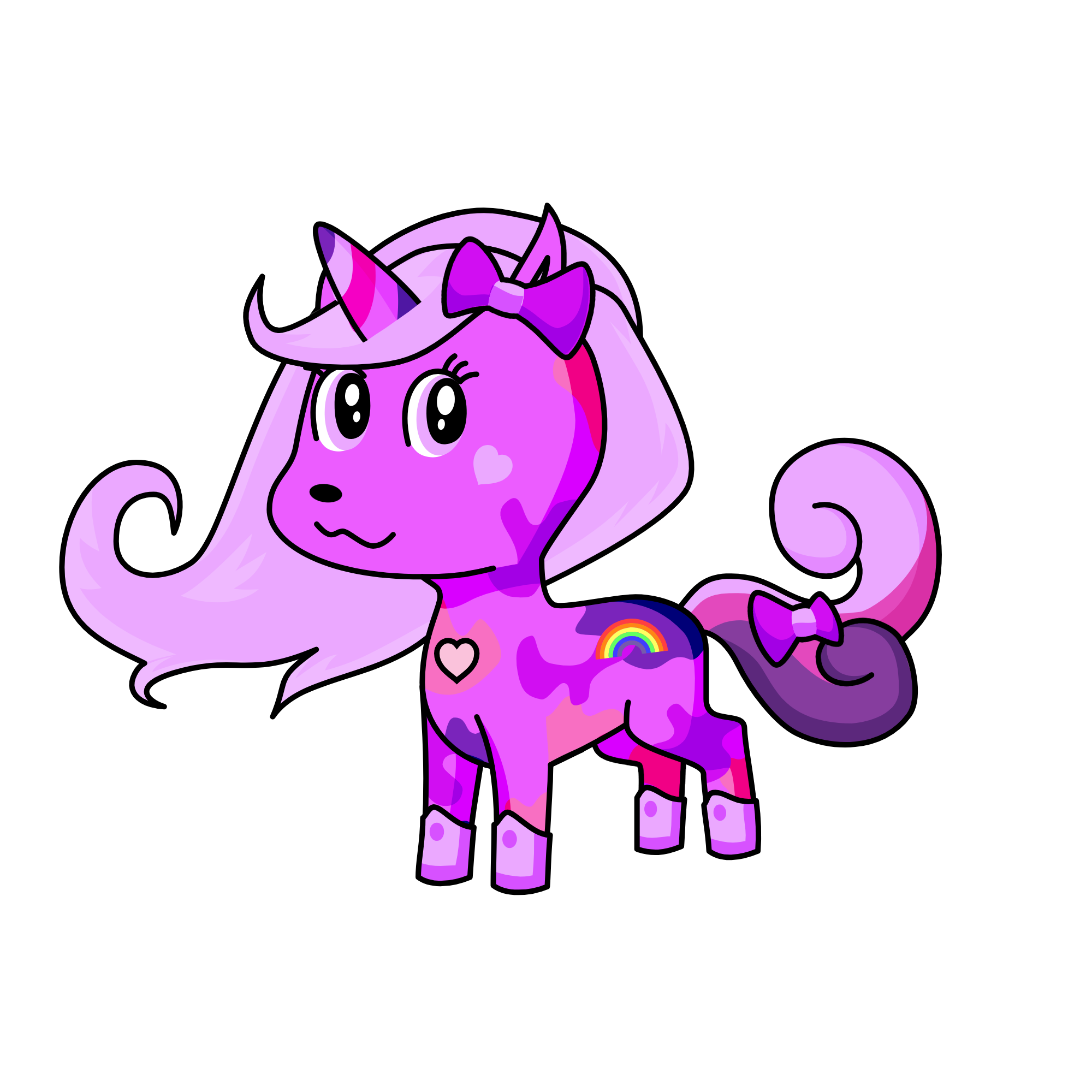 Cute heart rainbow, the unicorn