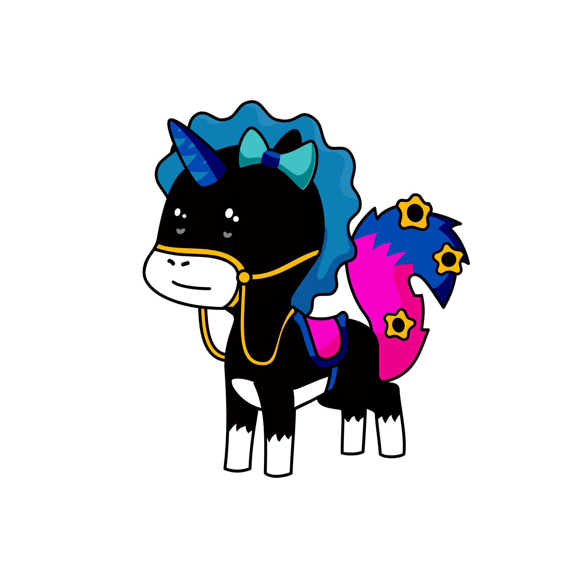 gum ball blue, the unicorn