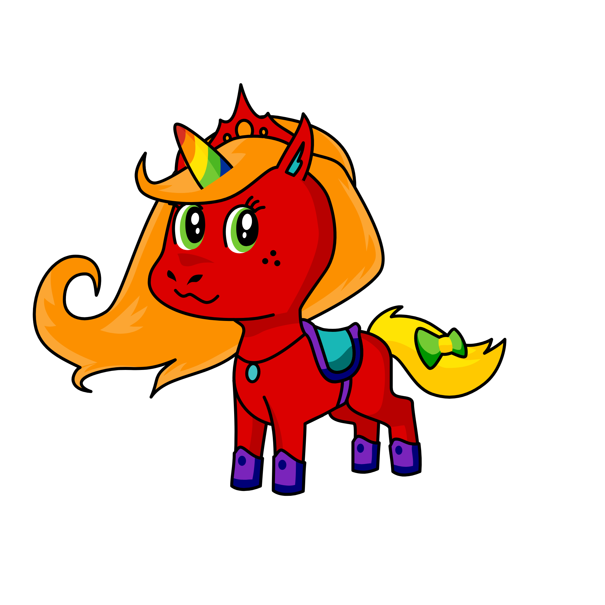 Rainbow unicorn, the unicorn