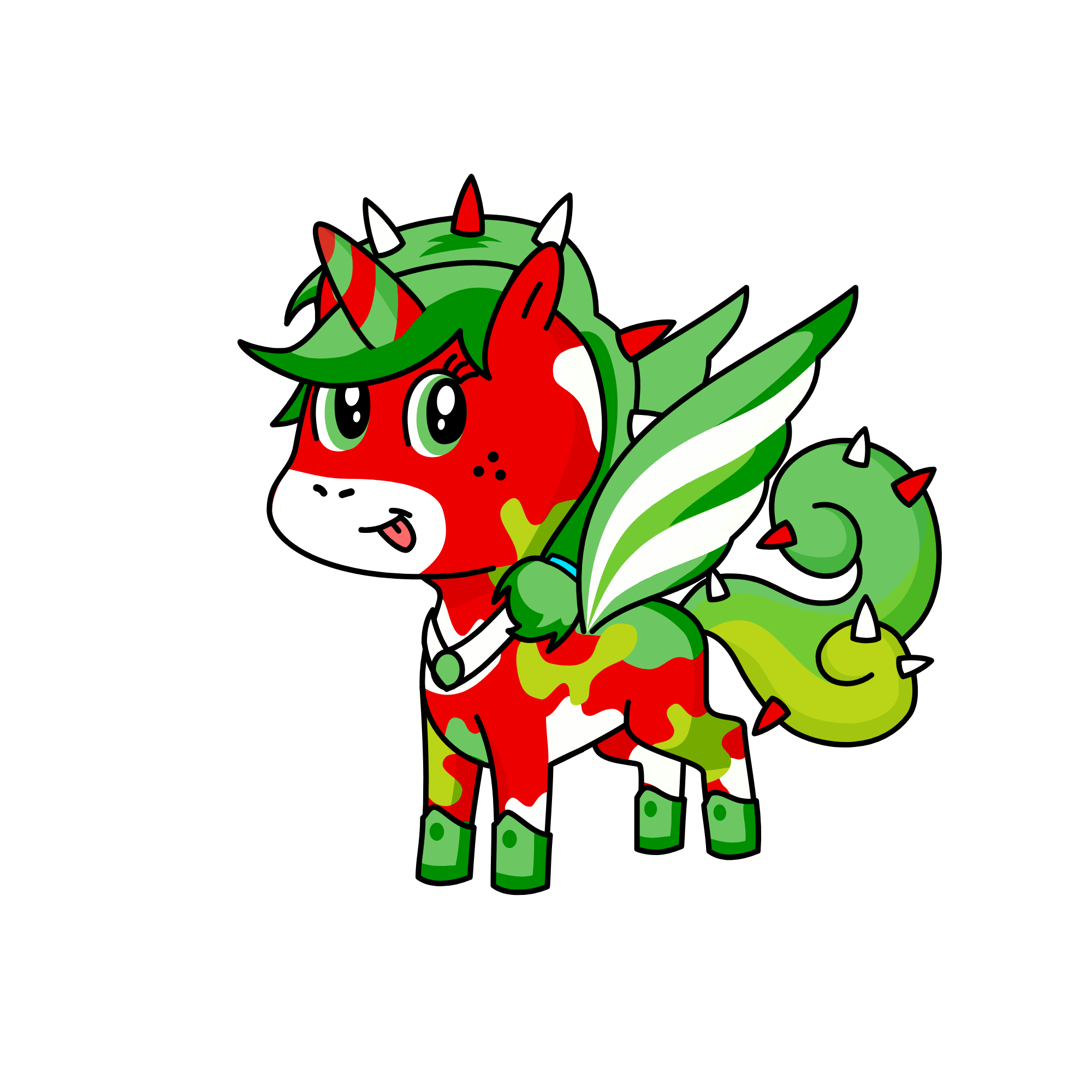 Greenie, the unicorn