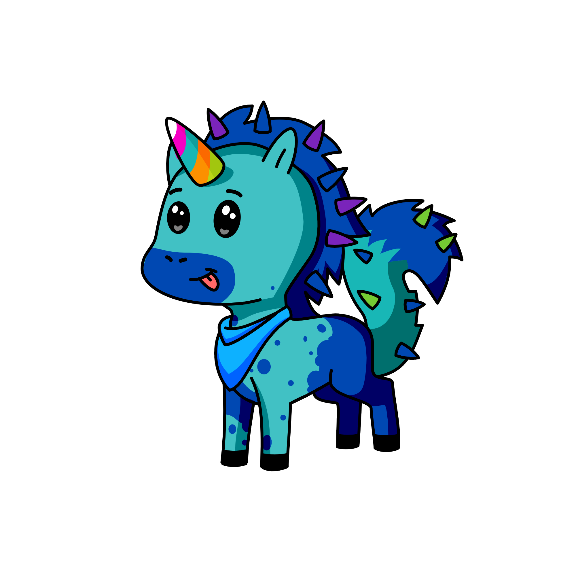 sea blue, the unicorn