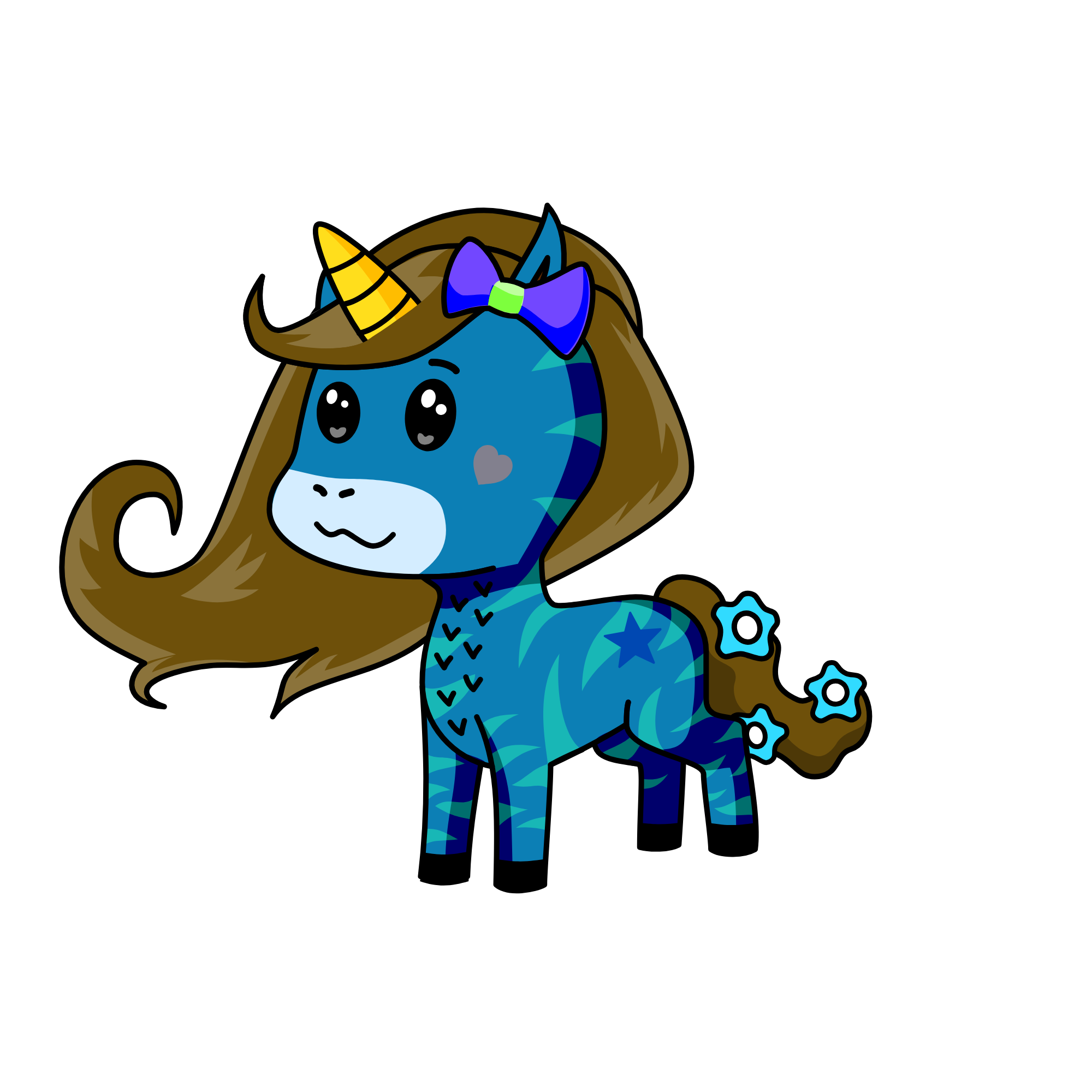 Bluy, the unicorn
