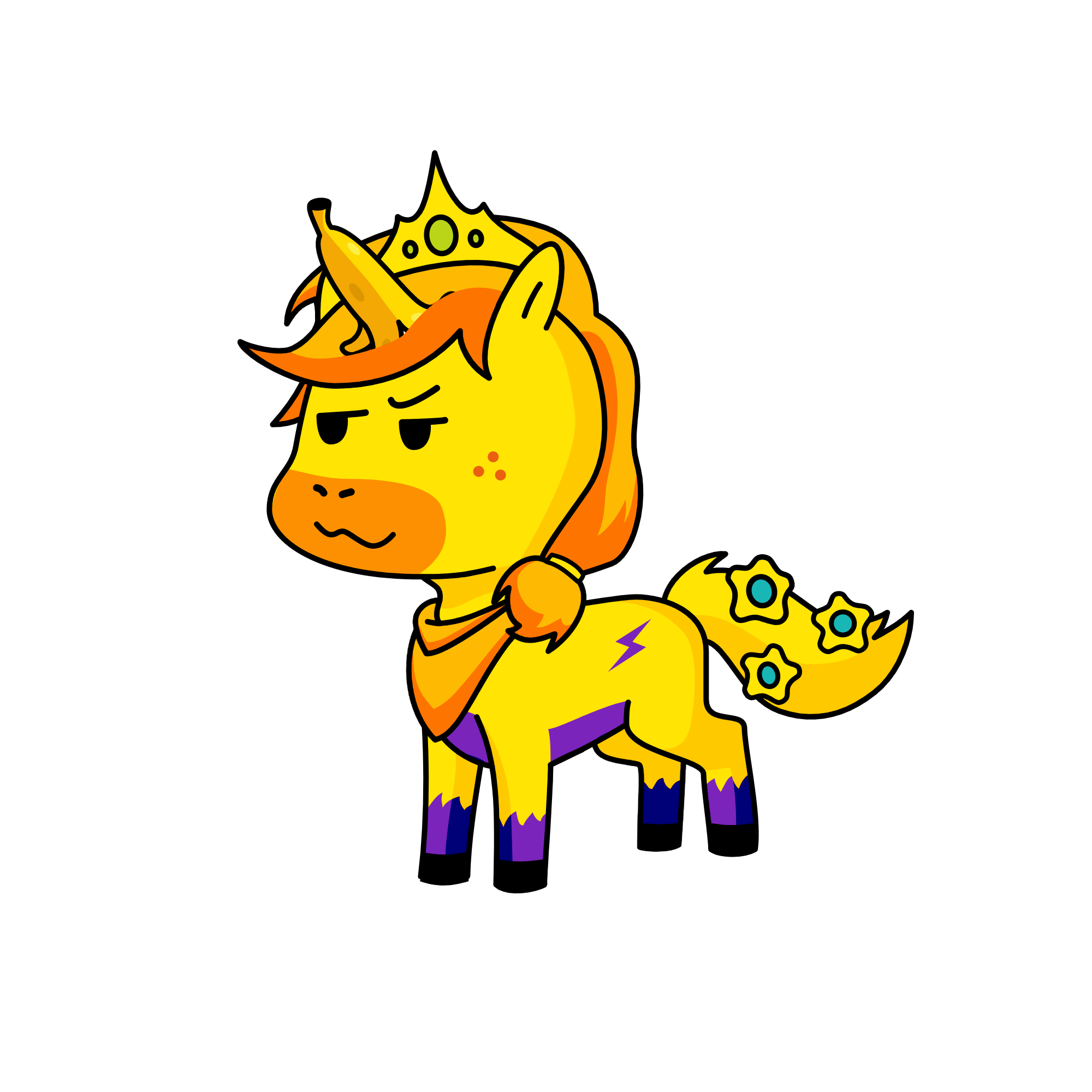Vicky when she sees a banana, the unicorn