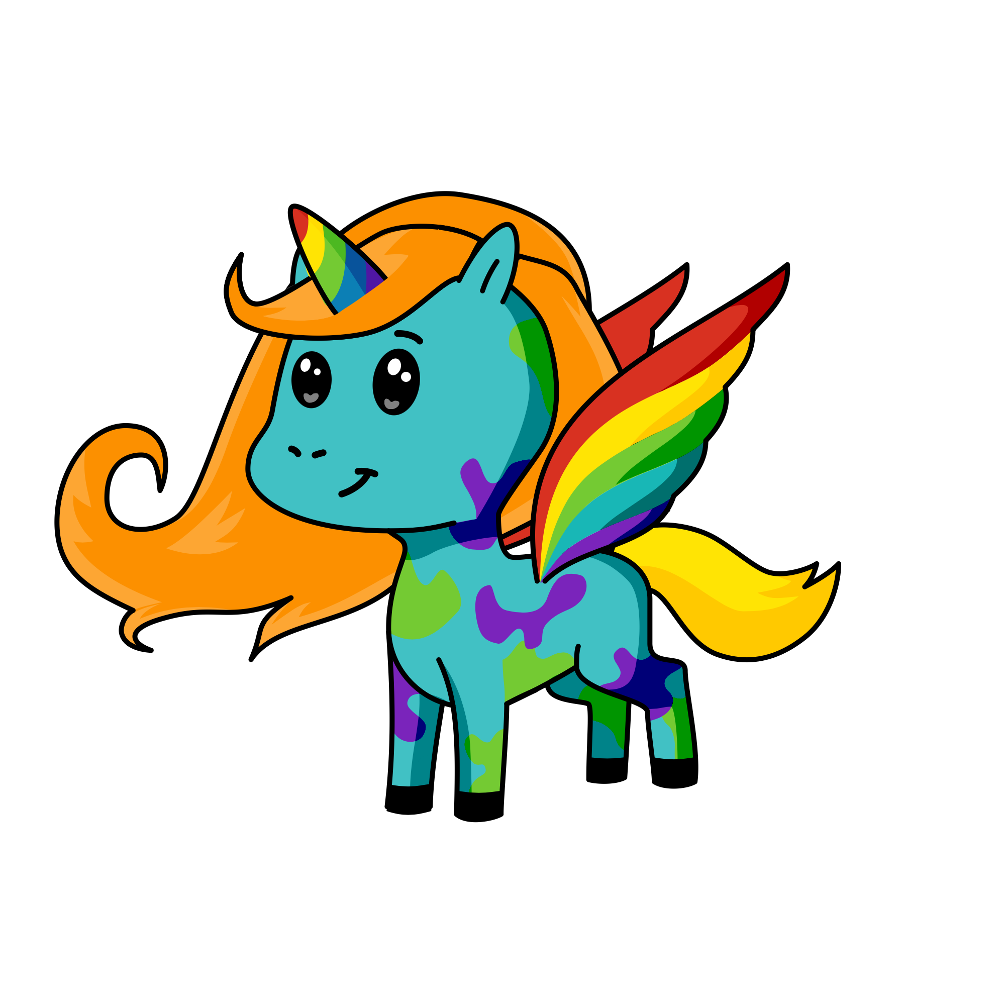 Rainbow , the unicorn