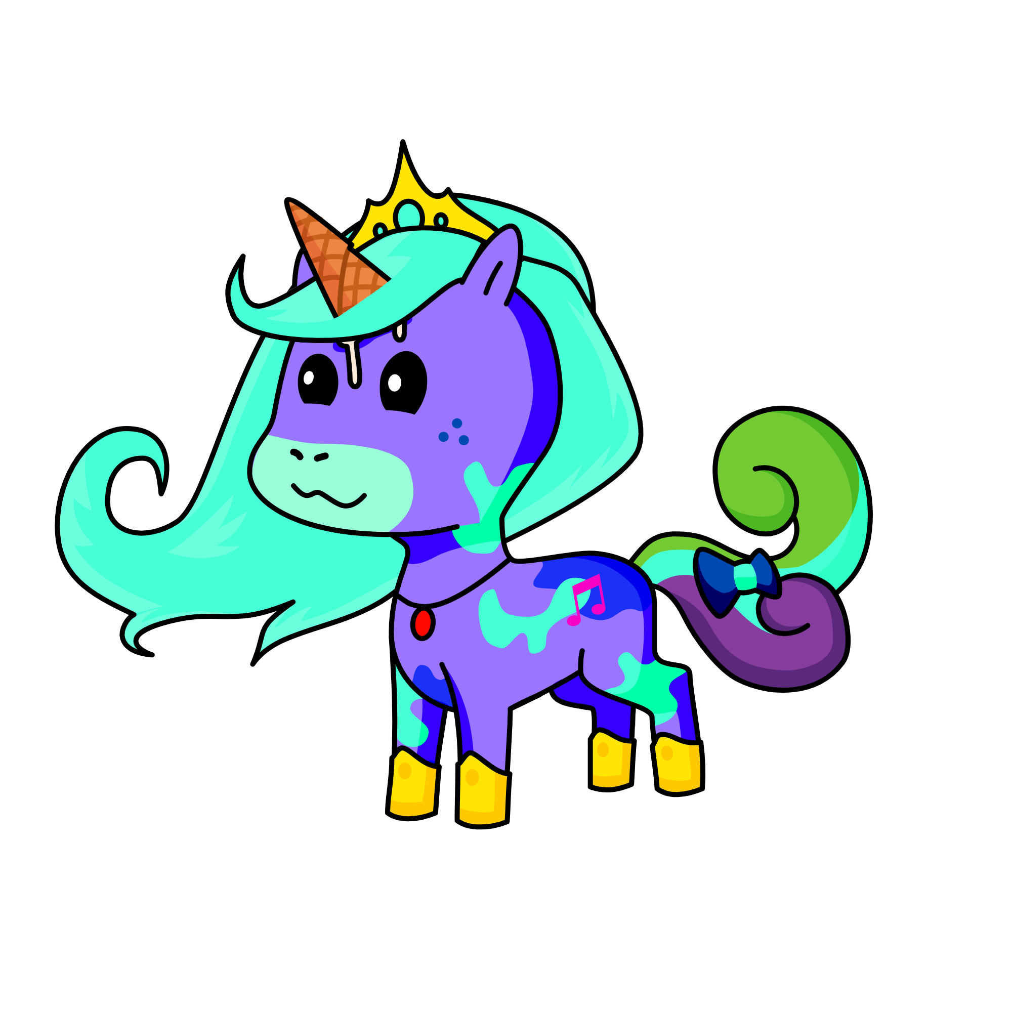 Queen camo, the unicorn