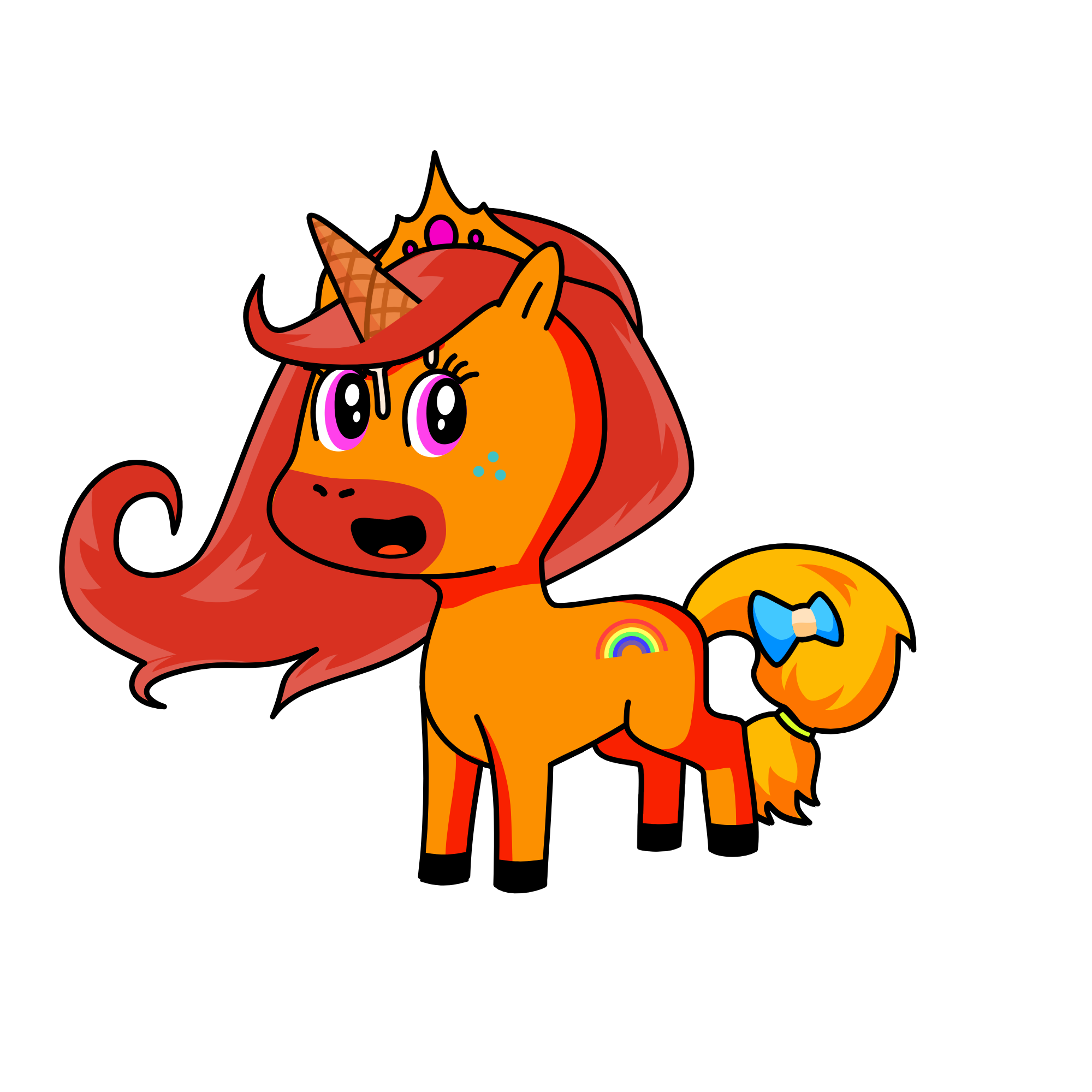 Fire girl, the unicorn