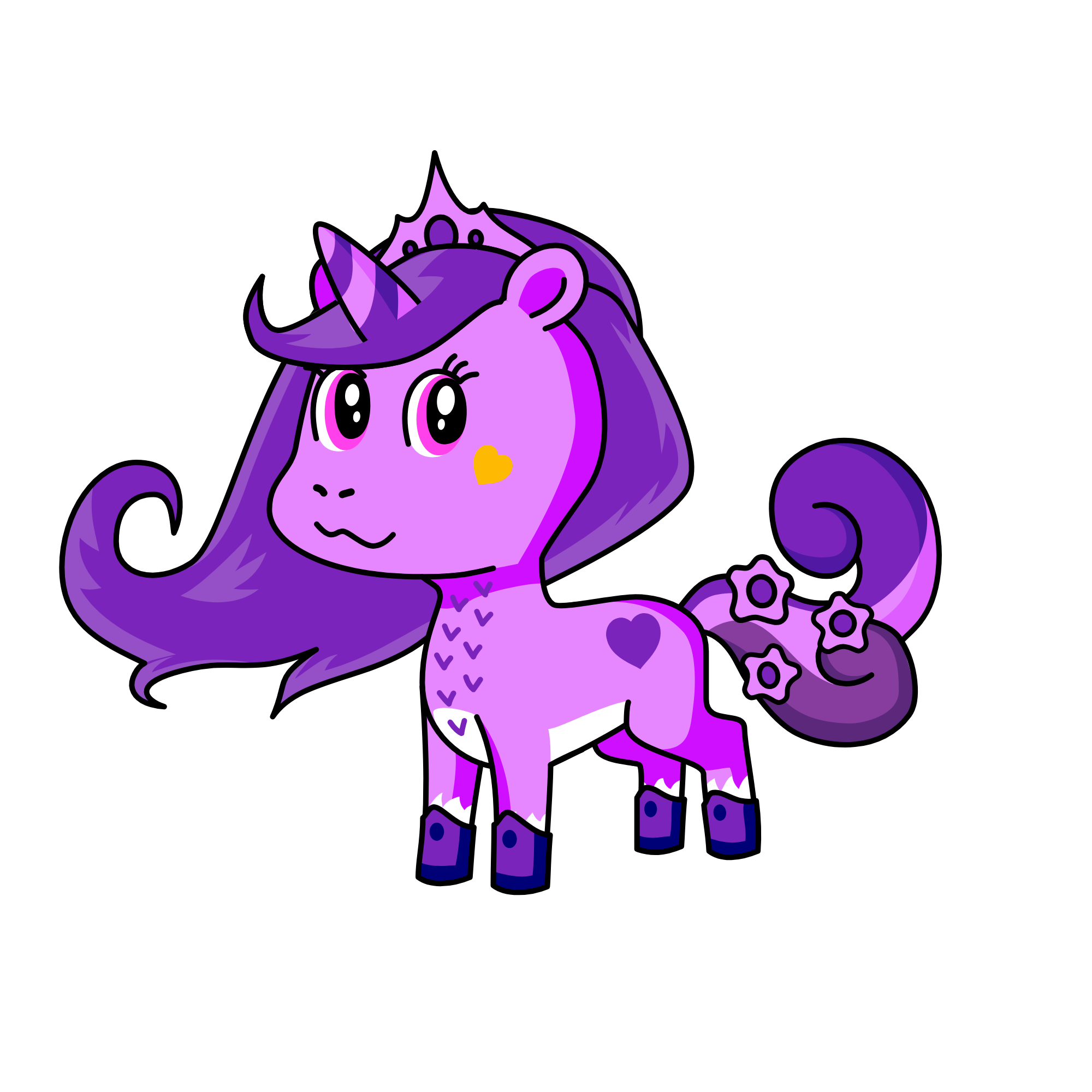 Purpley, the unicorn