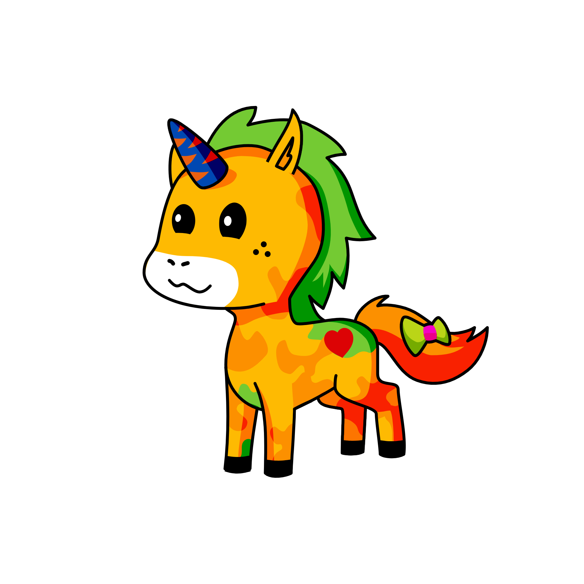 Orangey madness, the unicorn