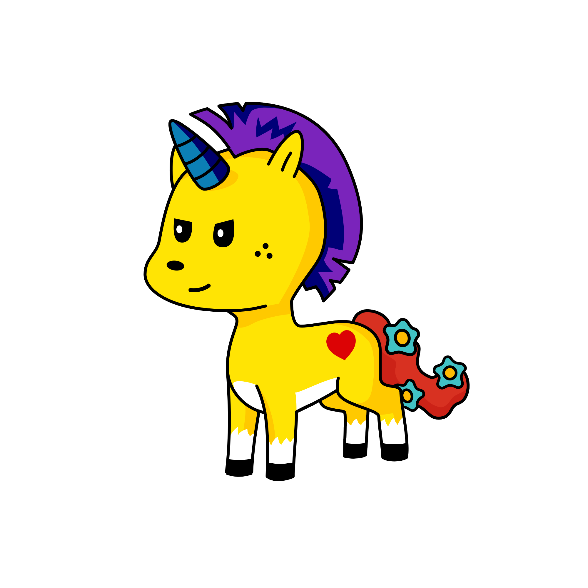 Be happy, you got your toy back, the unicorn