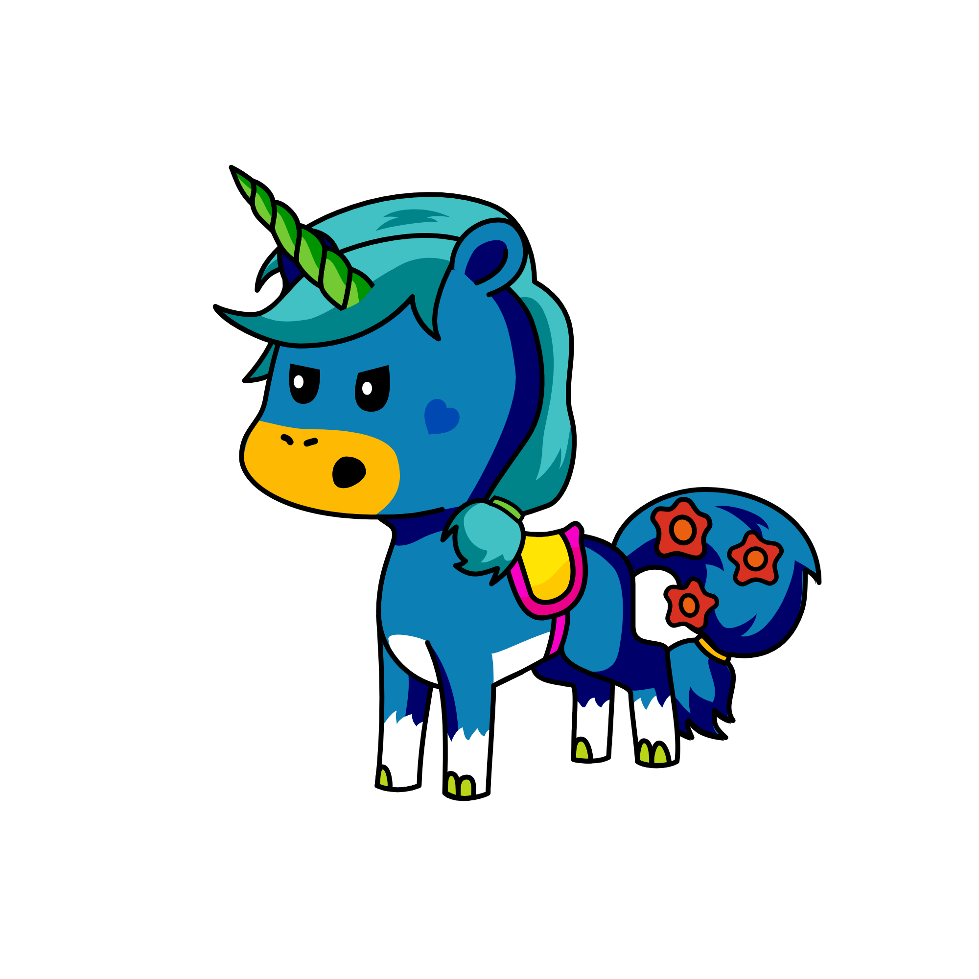 Queen of the blue, the unicorn