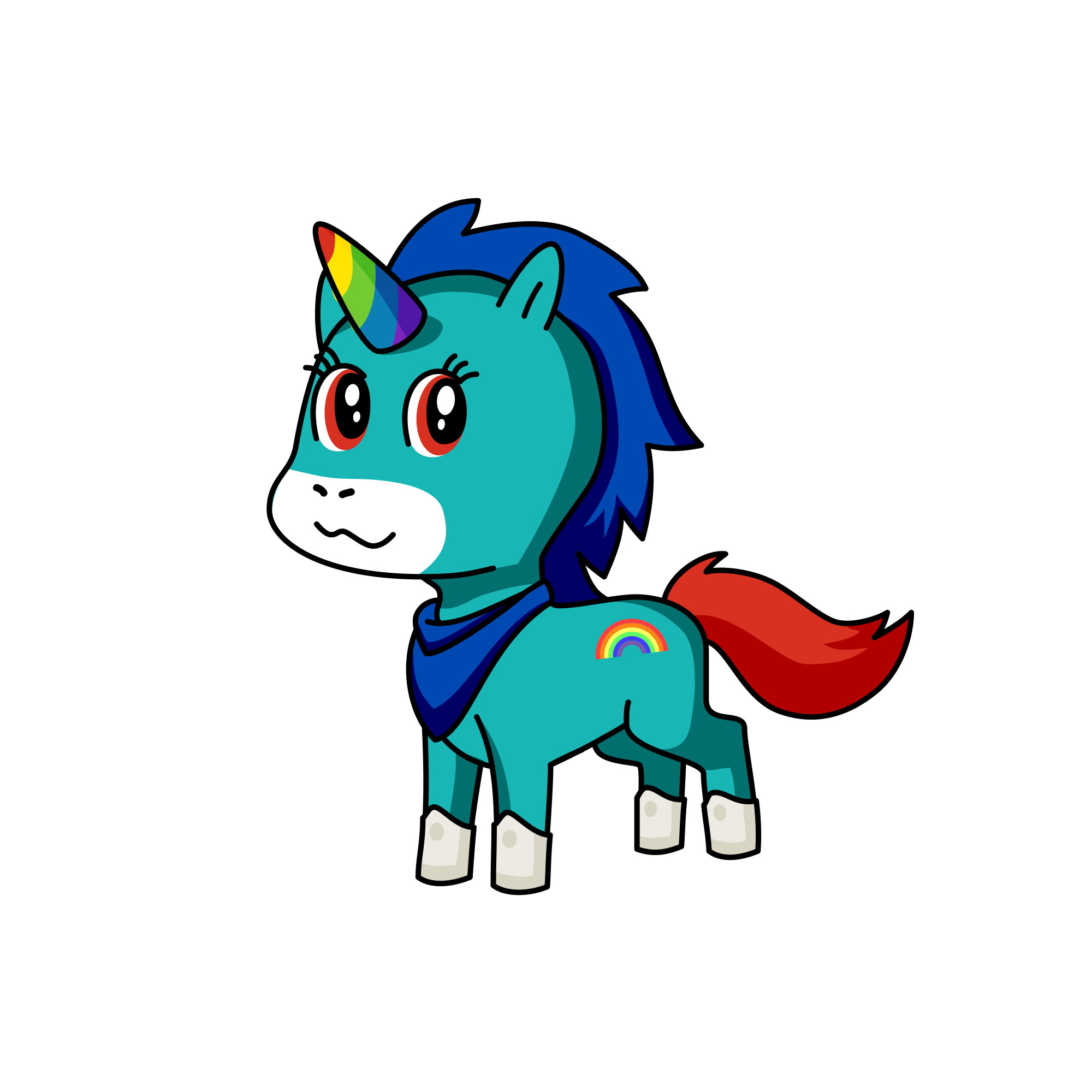 Temu rainbowdash, the unicorn